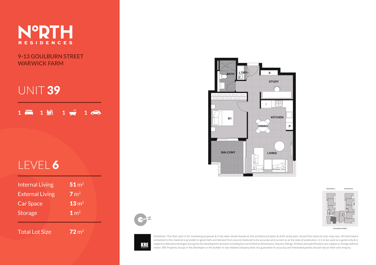 Floorplan of Homely apartment listing, Unit 39/9-13 Goulburn Street, Warwick Farm NSW 2170
