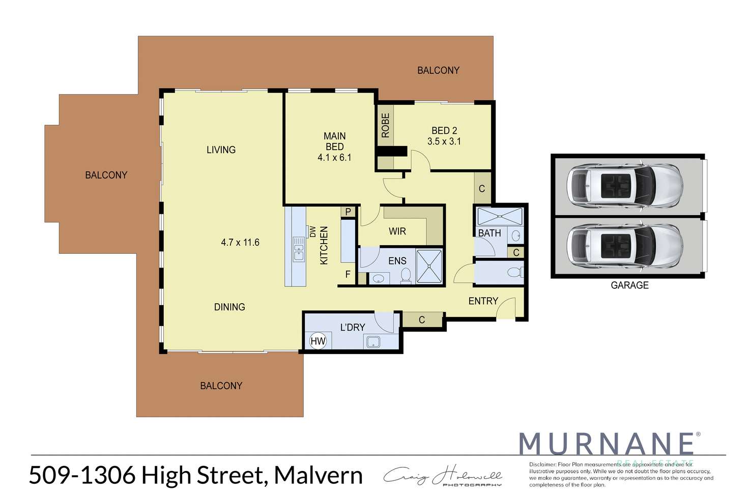Floorplan of Homely apartment listing, Unit 509/1306 High St, Malvern VIC 3144
