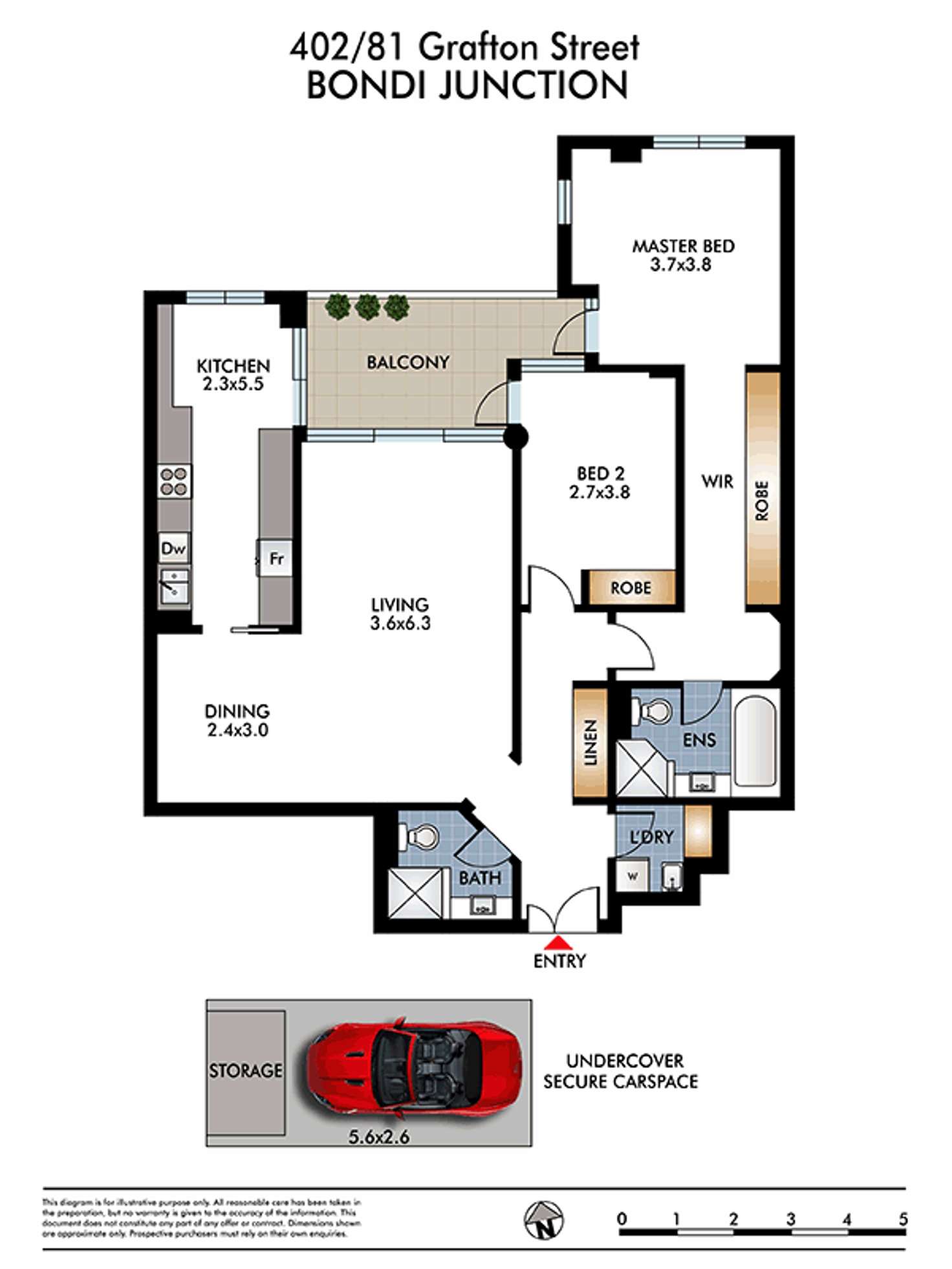 Floorplan of Homely apartment listing, 402/81 Grafton St, Bondi Junction NSW 2022