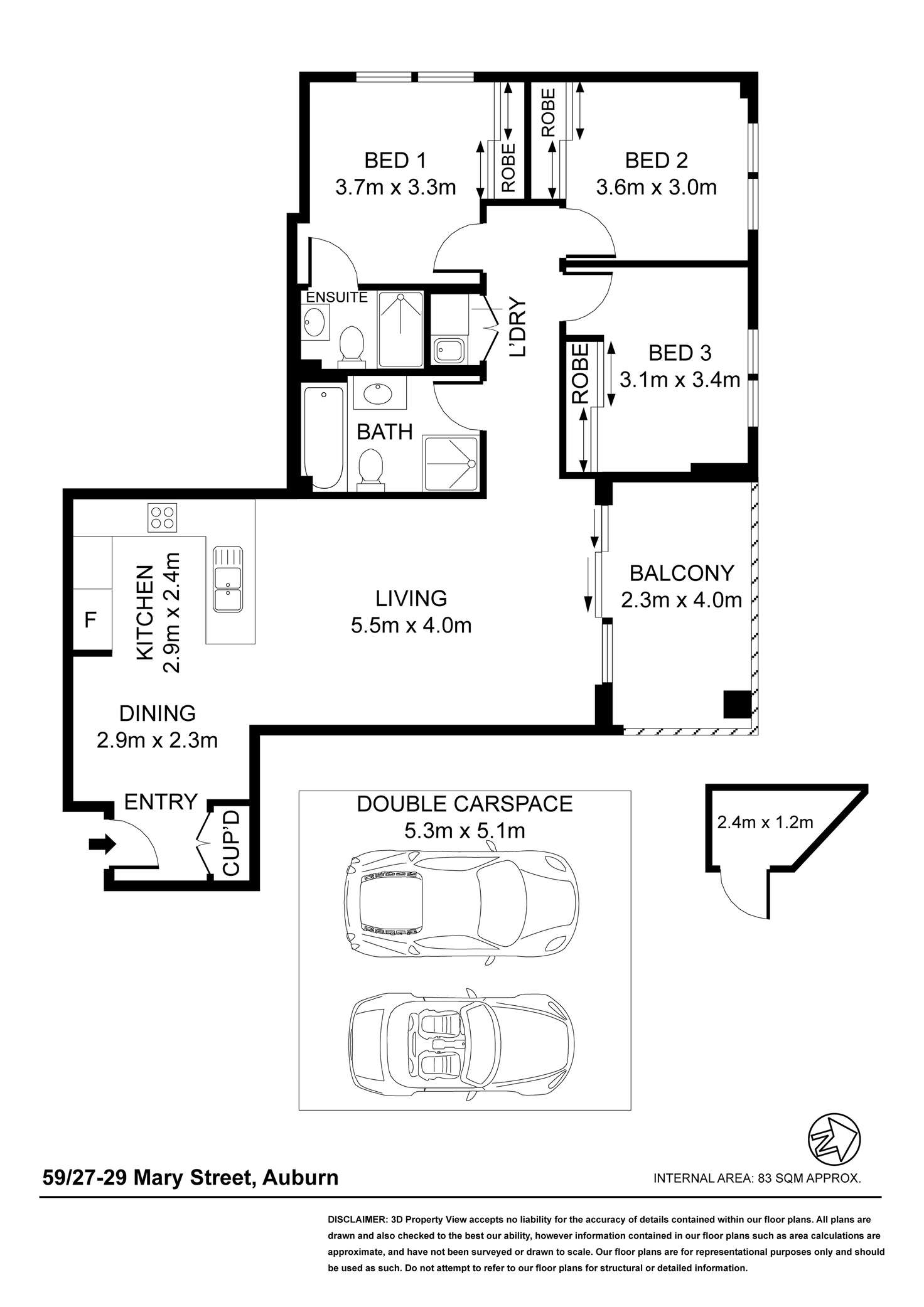 Floorplan of Homely unit listing, Unit 59/27-29 Mary St, Auburn NSW 2144