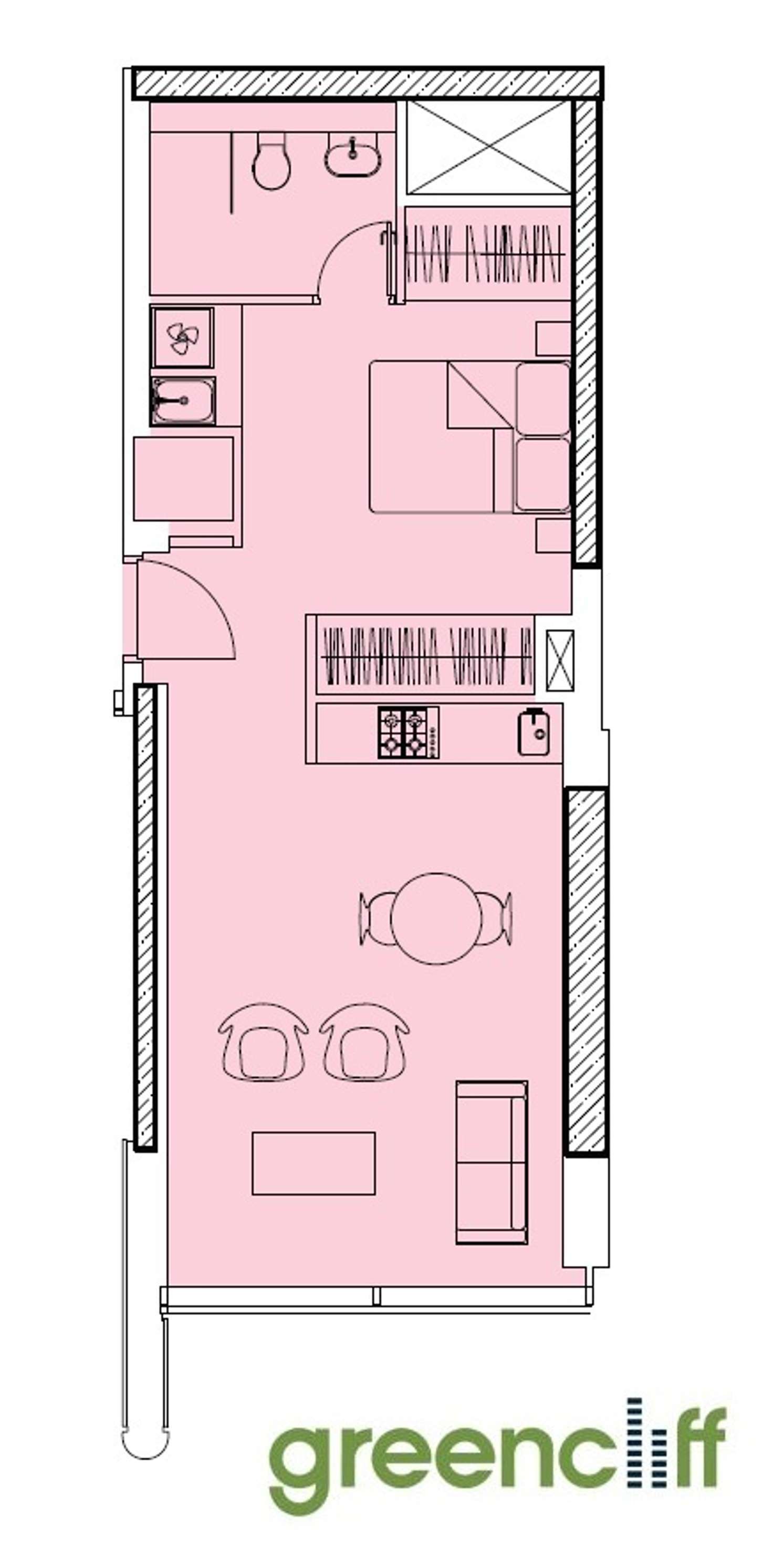 Floorplan of Homely apartment listing, 2411/101 Bathurst St, Sydney NSW 2000