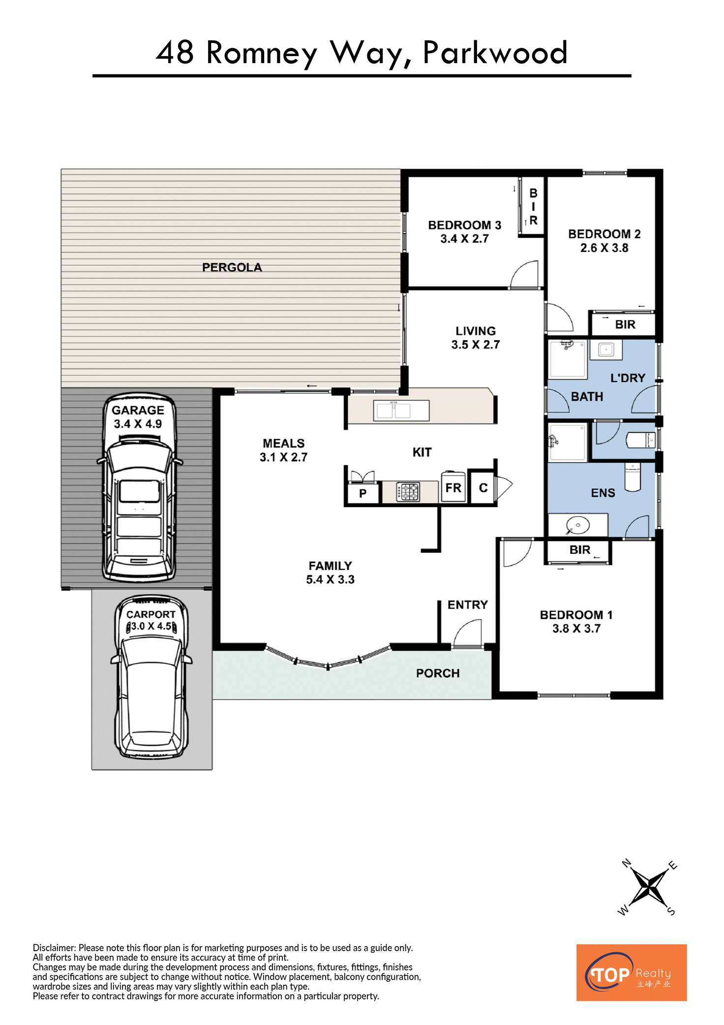 Floorplan of Homely house listing, 48 Romney Way, Parkwood WA 6147