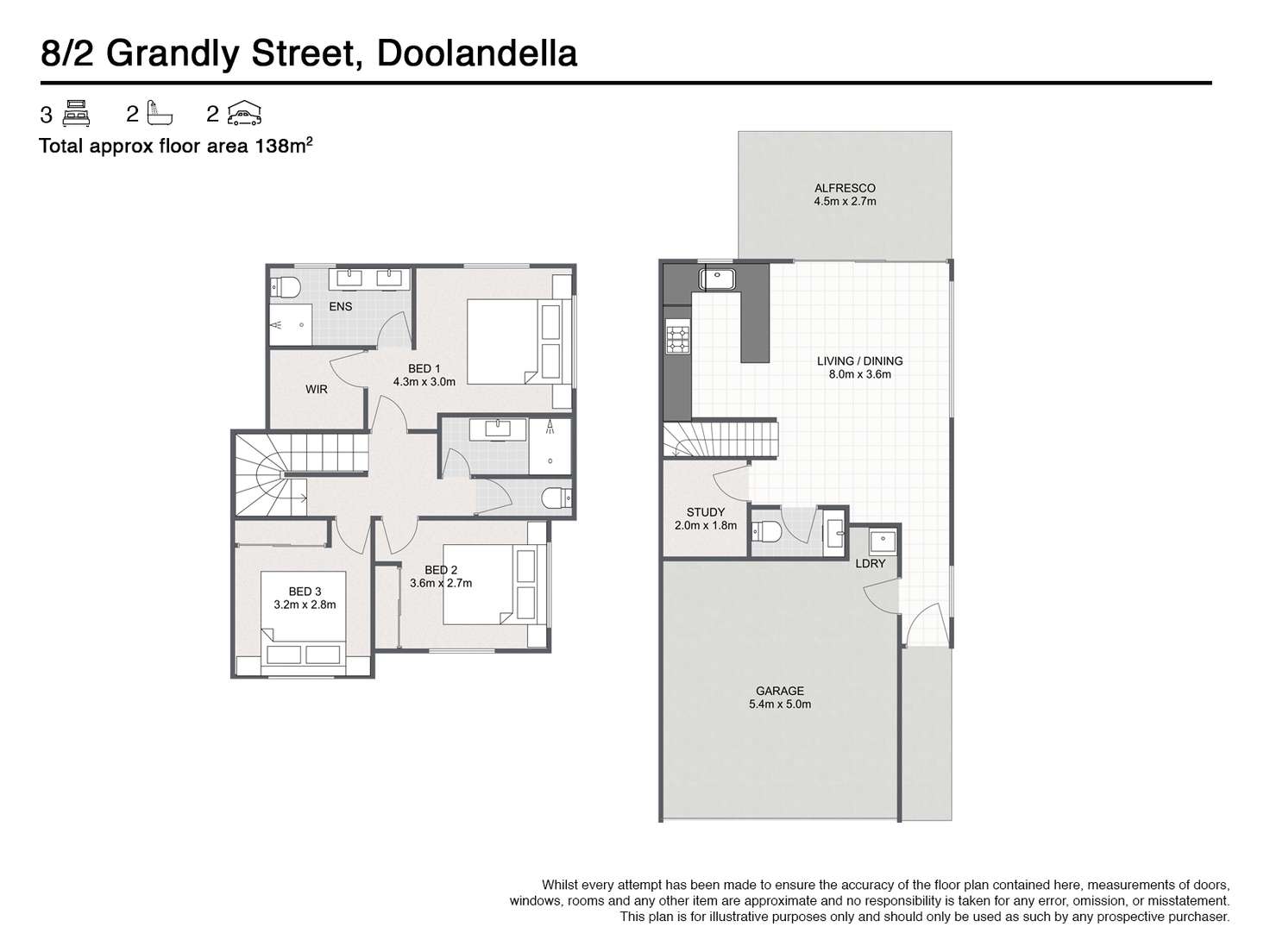 Floorplan of Homely townhouse listing, Unit 8/2 Grandly St, Doolandella QLD 4077