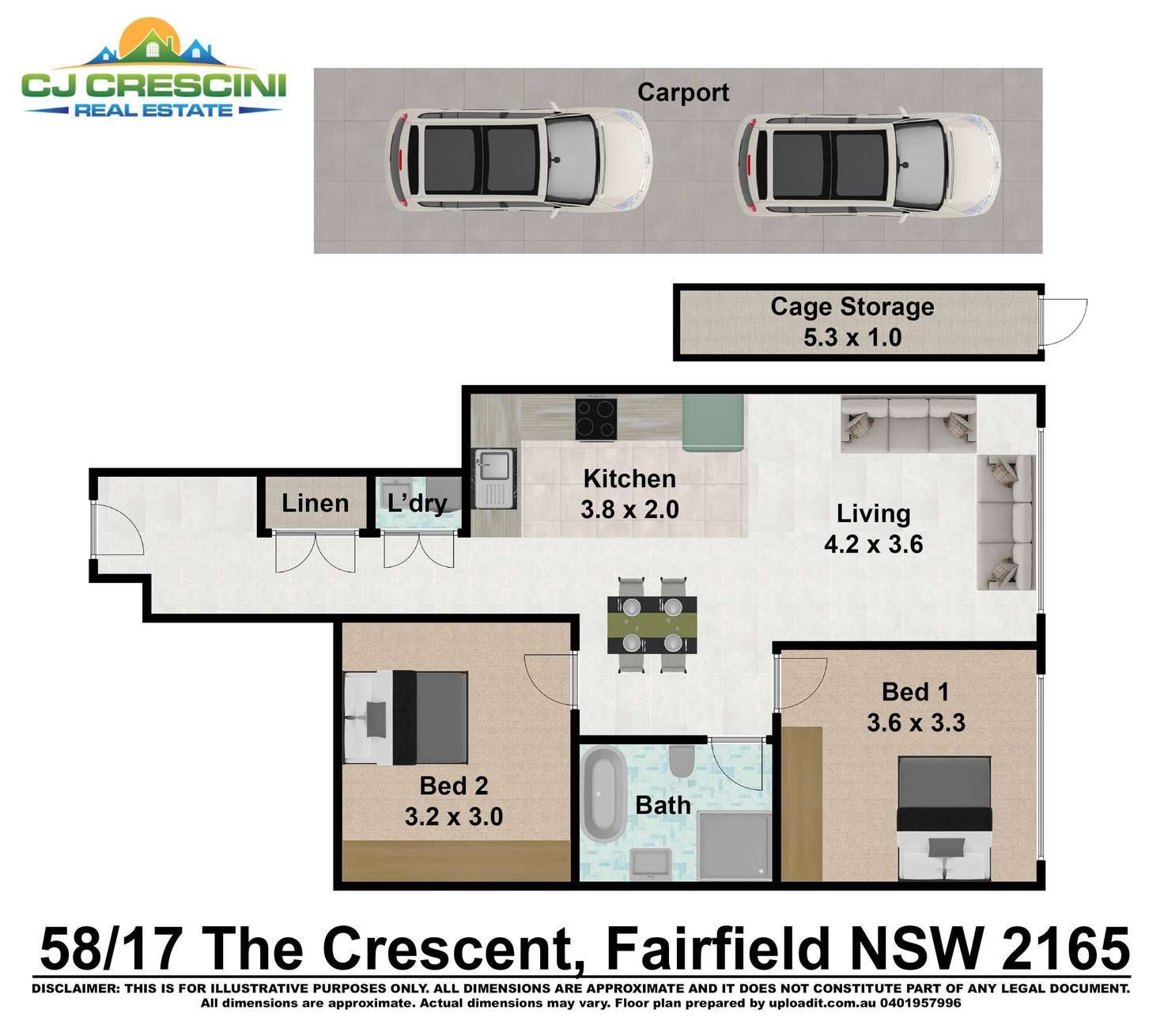 Floorplan of Homely apartment listing, 58/17-21 The Crescent, Fairfield NSW 2165