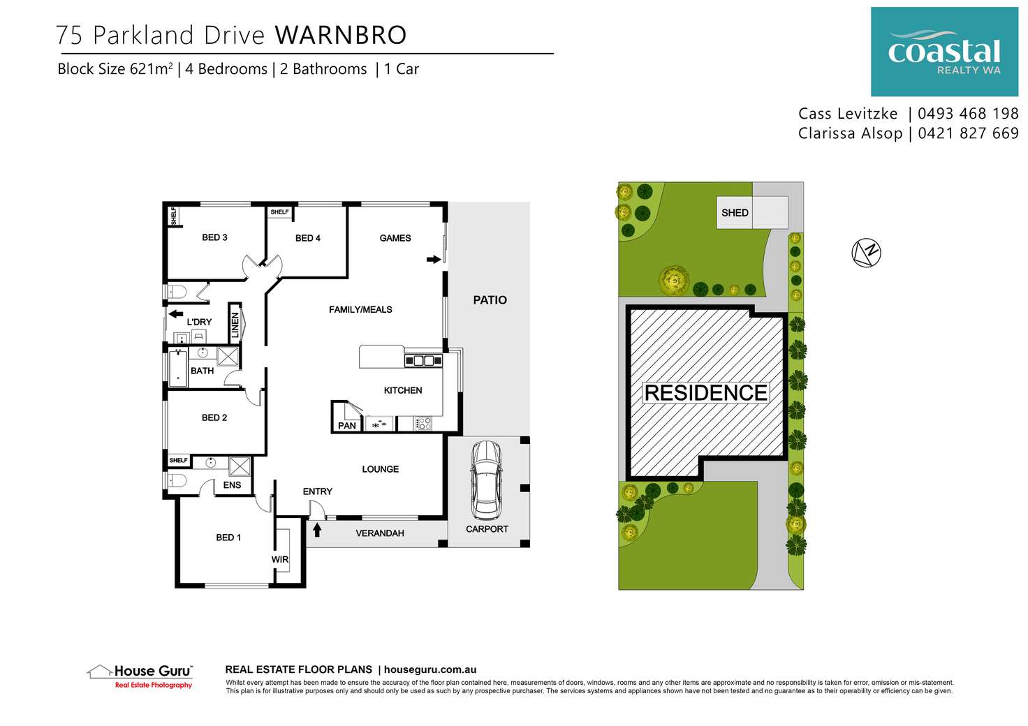 Floorplan of Homely house listing, 75 Parkland Dr, Warnbro WA 6169