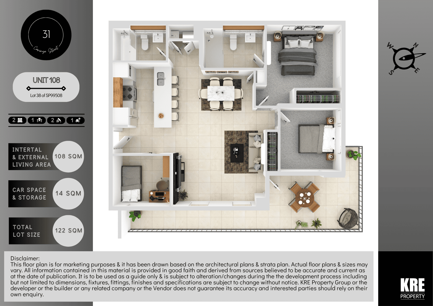 Floorplan of Homely apartment listing, Unit 108/31 Carinya Street, Blacktown NSW 2148