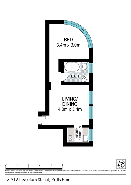 Floorplan of Homely unit listing, Unit 152/19 Tusculum St, Potts Point NSW 2011
