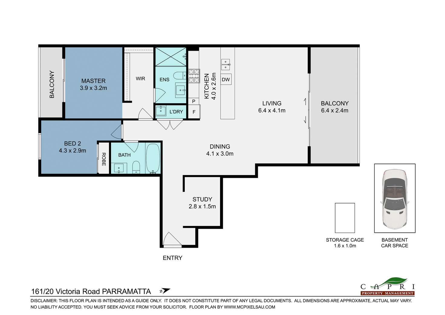 Floorplan of Homely apartment listing, 161/20 Victoria Road, Parramatta NSW 2150