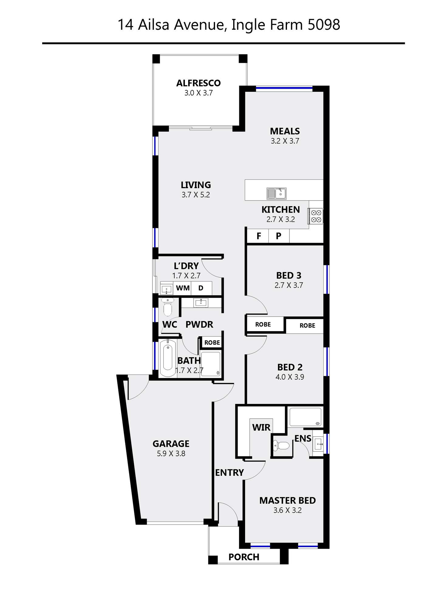 Floorplan of Homely house listing, 14A Ailsa Avenue, Ingle Farm SA 5098