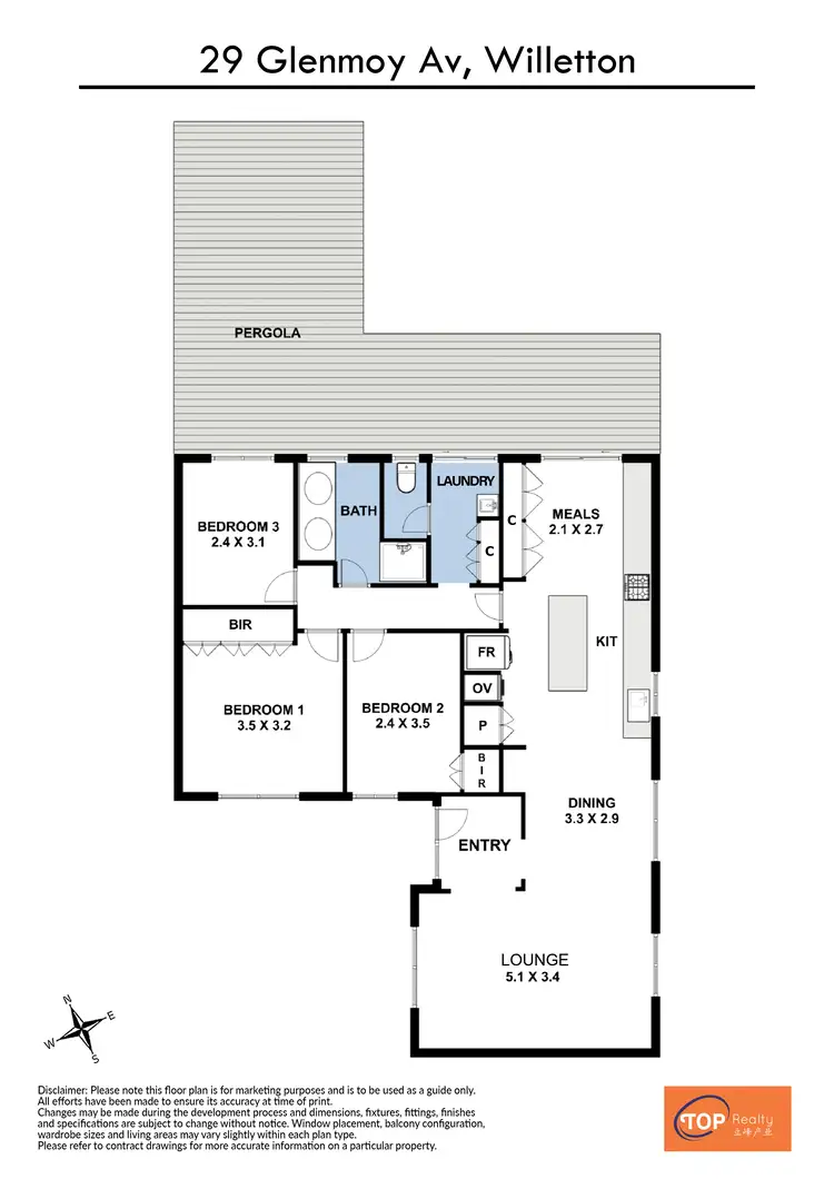 Floorplan of Homely semi-detached listing, 29 Glenmoy Avenue, Willetton WA 6155