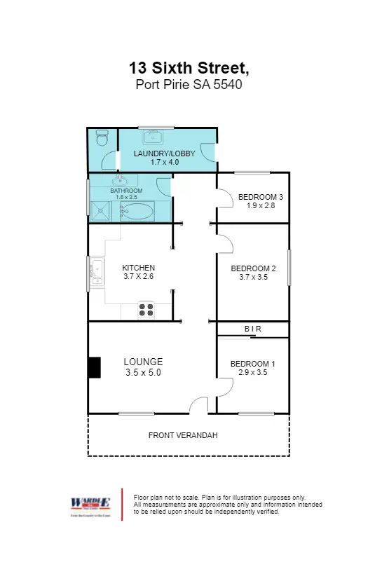 Floorplan of Homely house listing, 13 Sixth Street, Port Pirie SA 5540