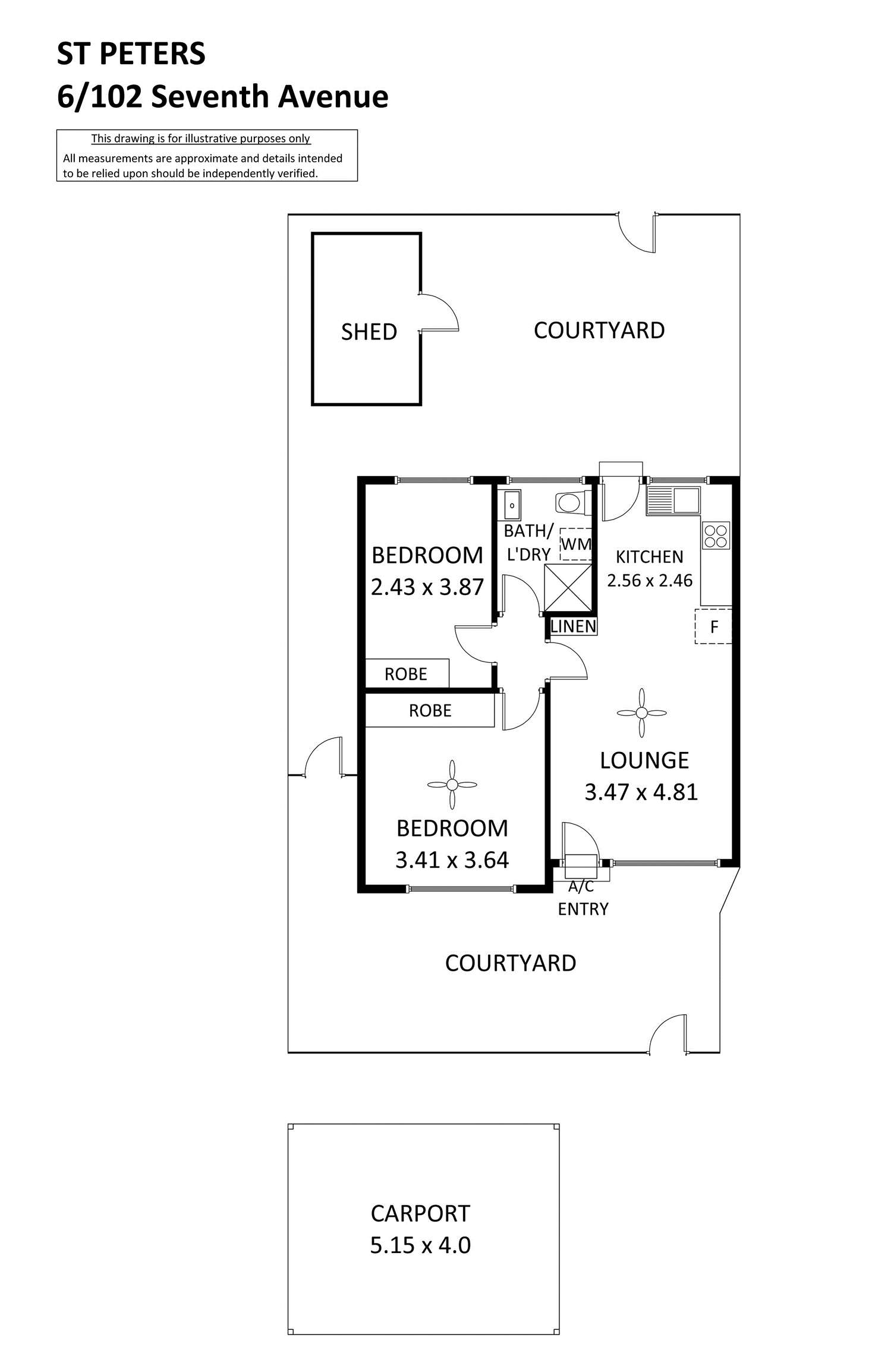 Floorplan of Homely unit listing, 6/102 Seventh Avenue, St Peters SA 5069
