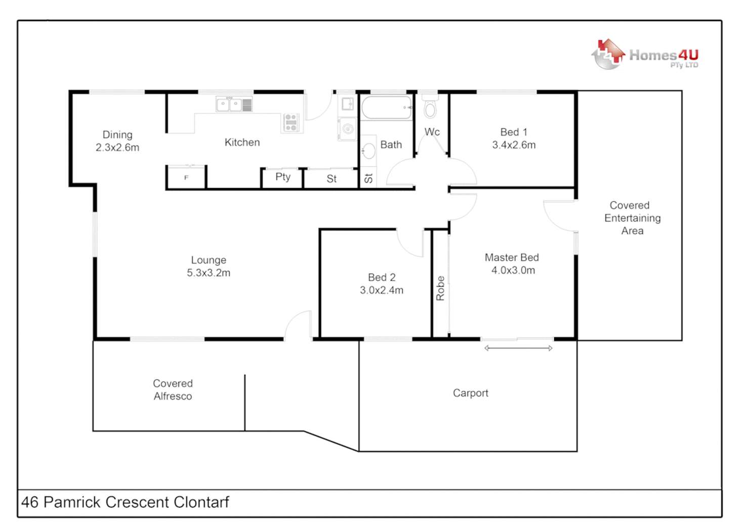 Floorplan of Homely house listing, 46 Pamrick Crescent, Clontarf QLD 4019