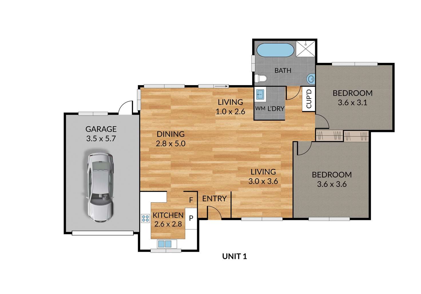 Floorplan of Homely unit listing, 1/12 Thomasz Place, Kurunjang VIC 3337