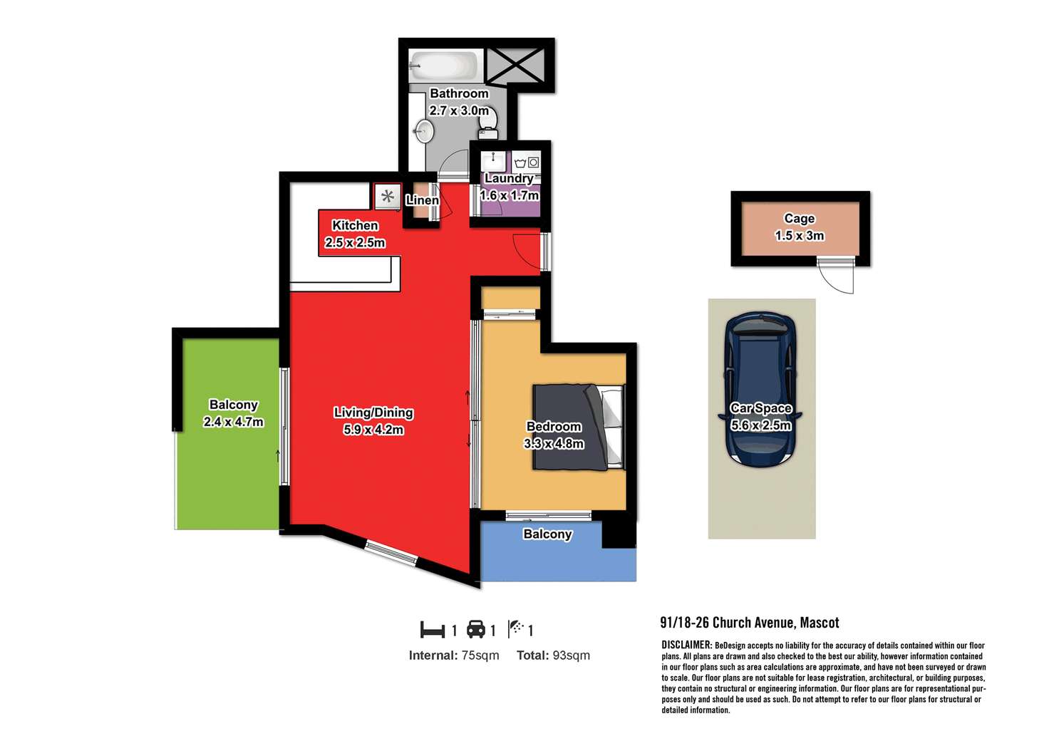 Floorplan of Homely apartment listing, 18-26 Church Avenue, Mascot NSW 2020