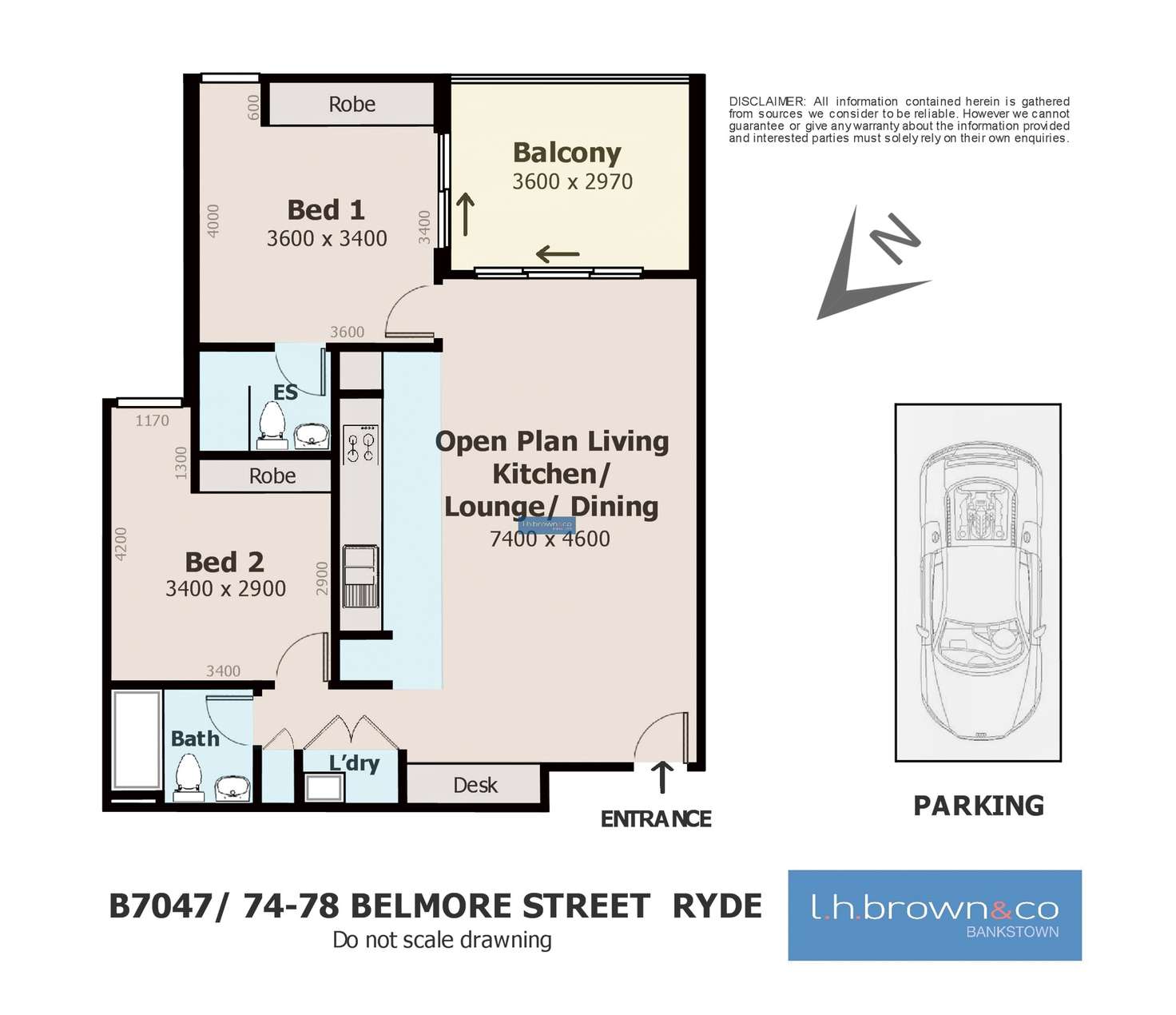 Floorplan of Homely unit listing, B7047/74-78 Belmore Street, Ryde NSW 2112