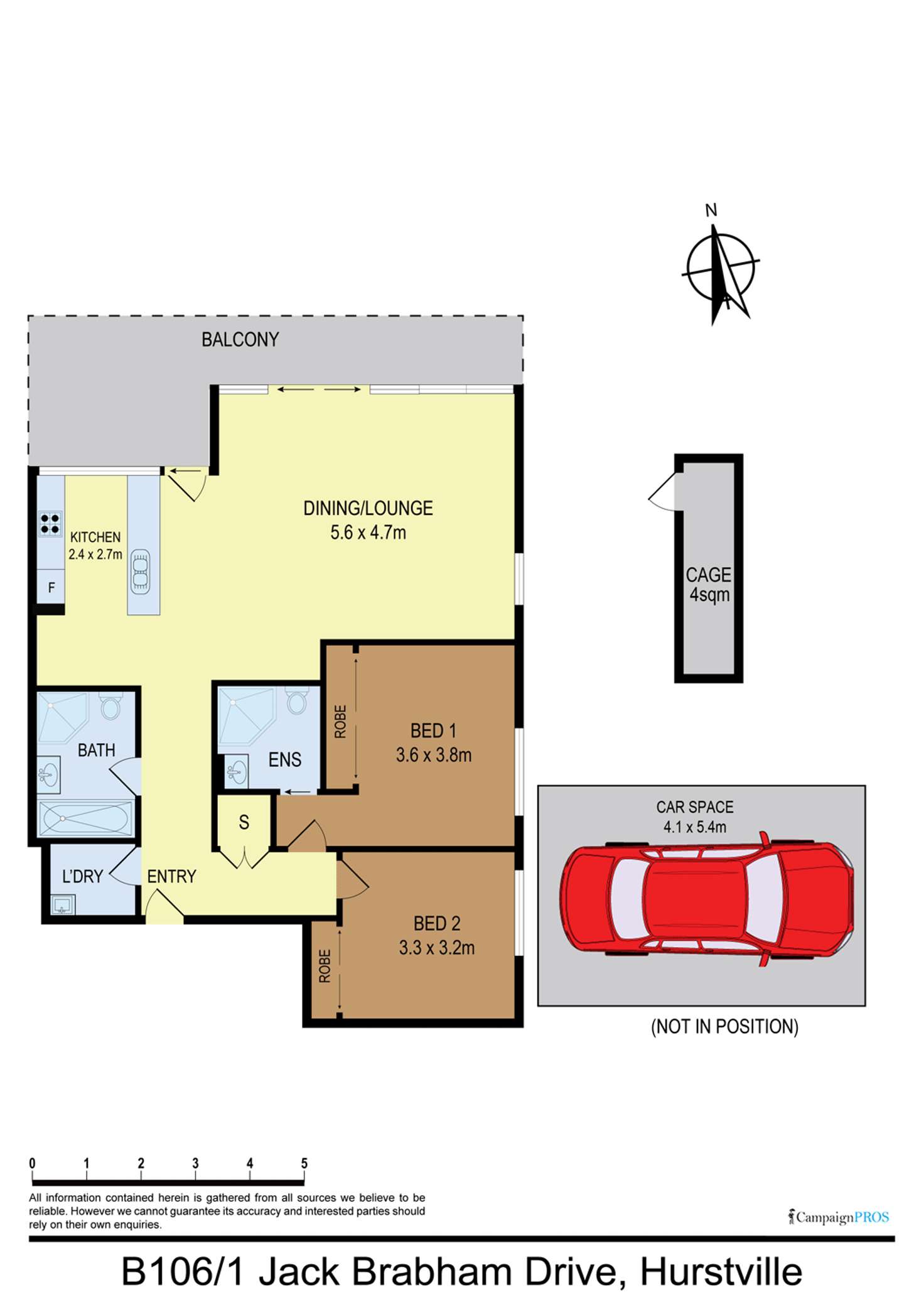 Floorplan of Homely apartment listing, B106/1 Jack Brabham Drive, Hurstville NSW 2220