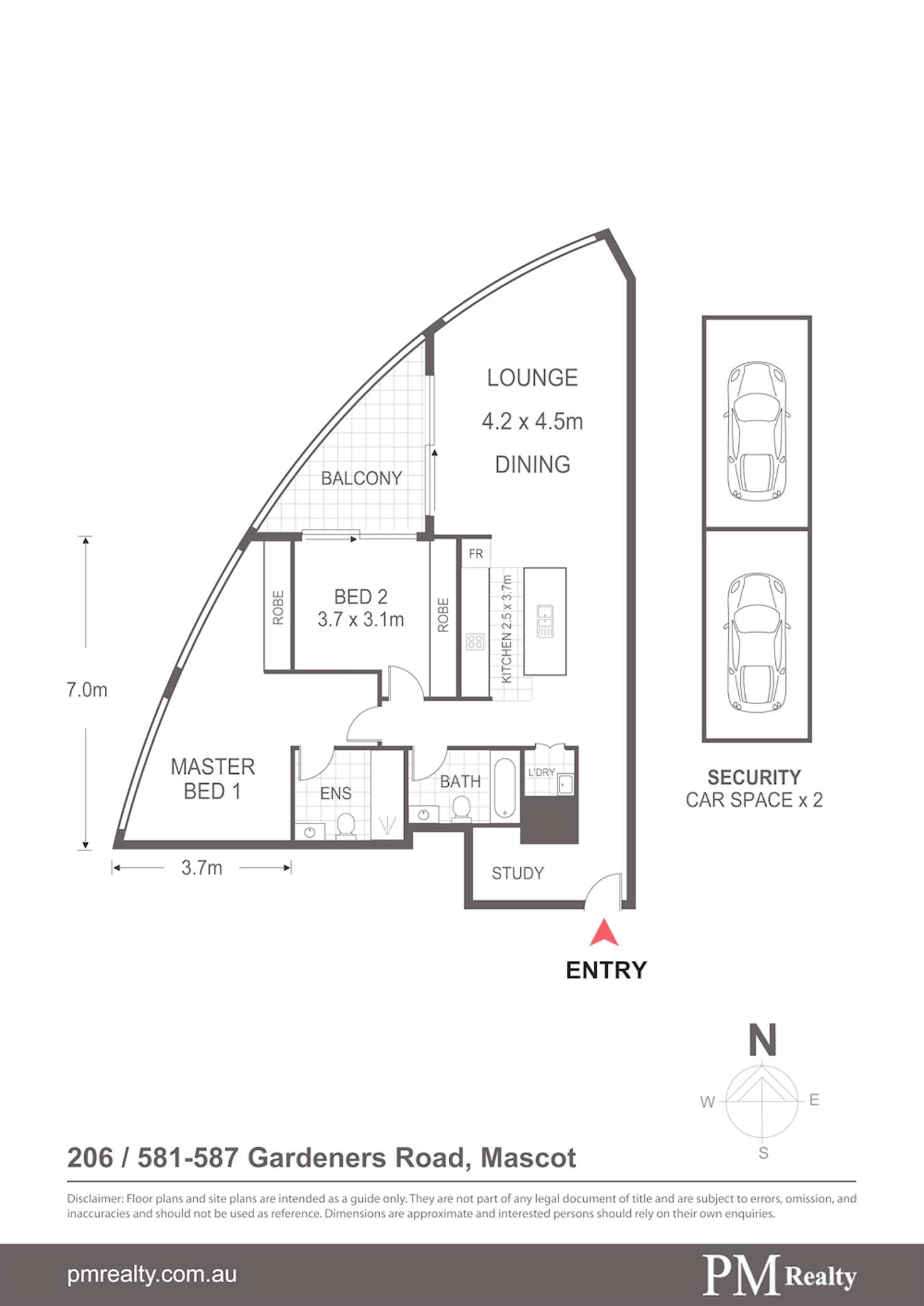Floorplan of Homely apartment listing, 206/581-587 Gardeners Road, Mascot NSW 2020