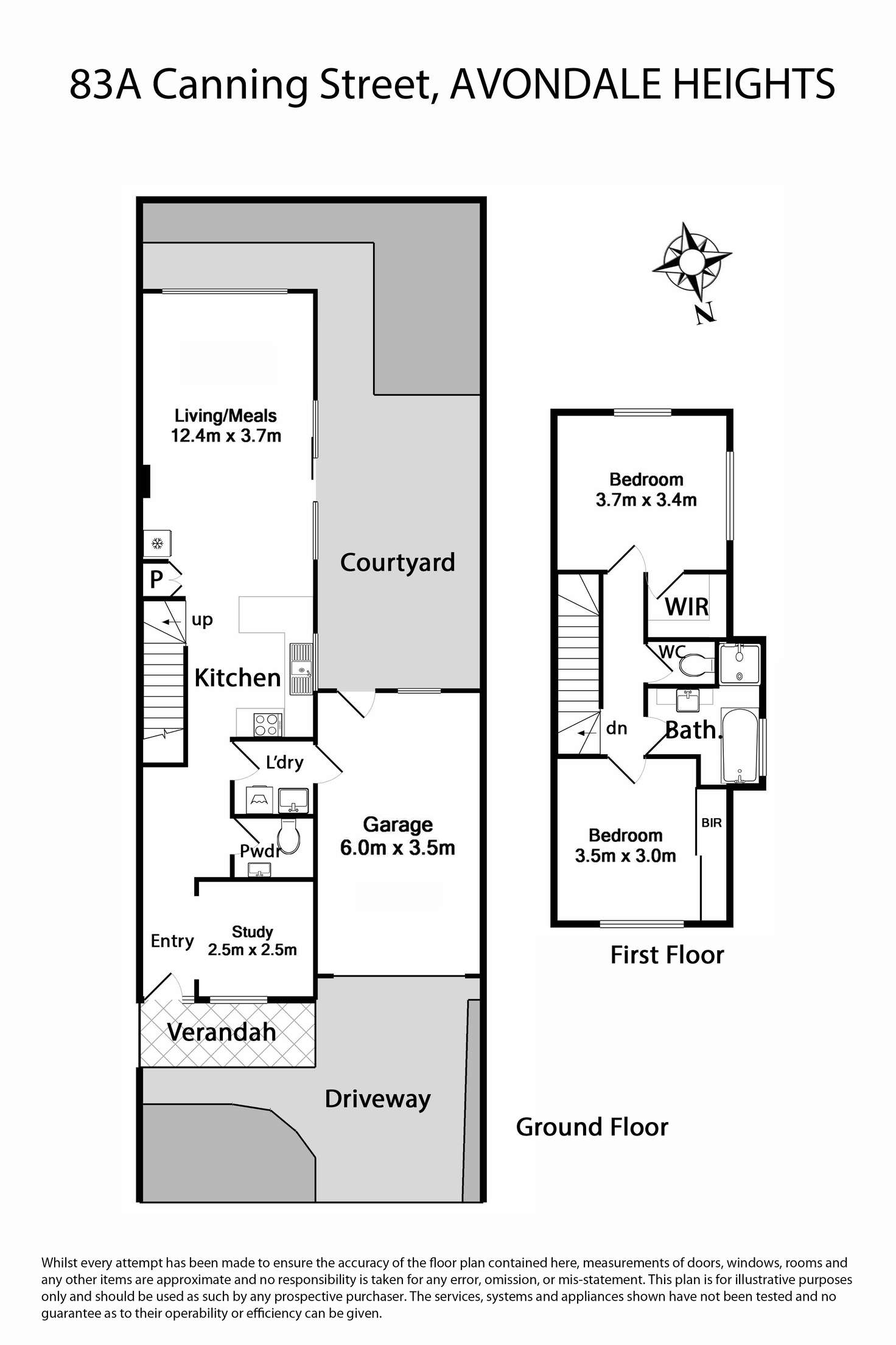 Floorplan of Homely townhouse listing, 83A Canning Street, Avondale Heights VIC 3034