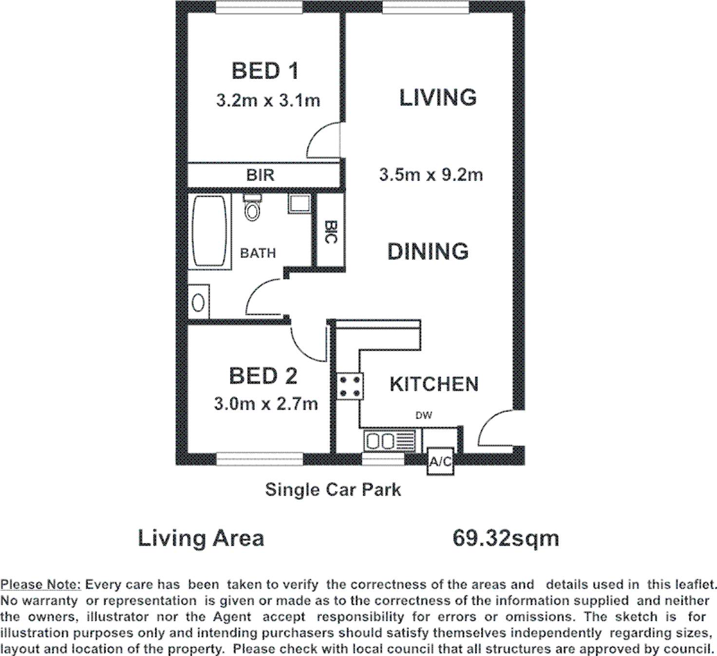 Floorplan of Homely unit listing, 9/274 South Tce, Adelaide SA 5000