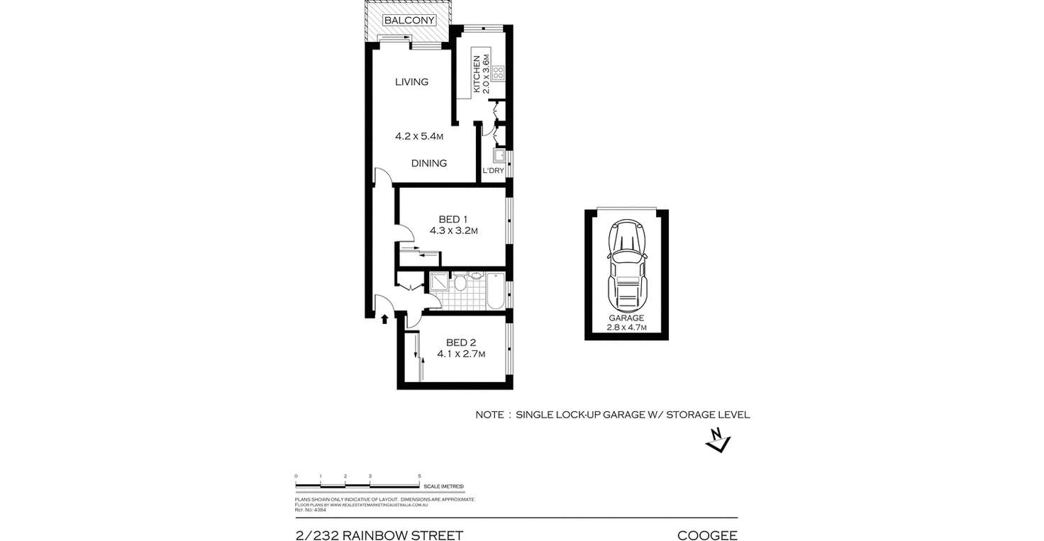 Floorplan of Homely unit listing, 2/232-234 Rainbow St, Coogee NSW 2034