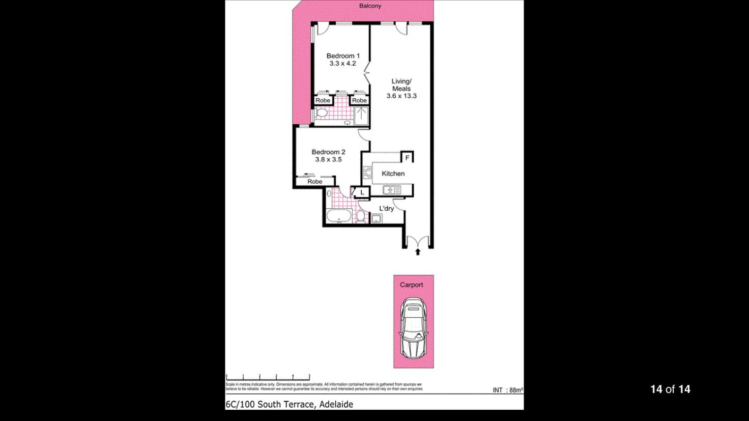 Floorplan of Homely apartment listing, 6c/100 South Terrace, Adelaide SA 5000