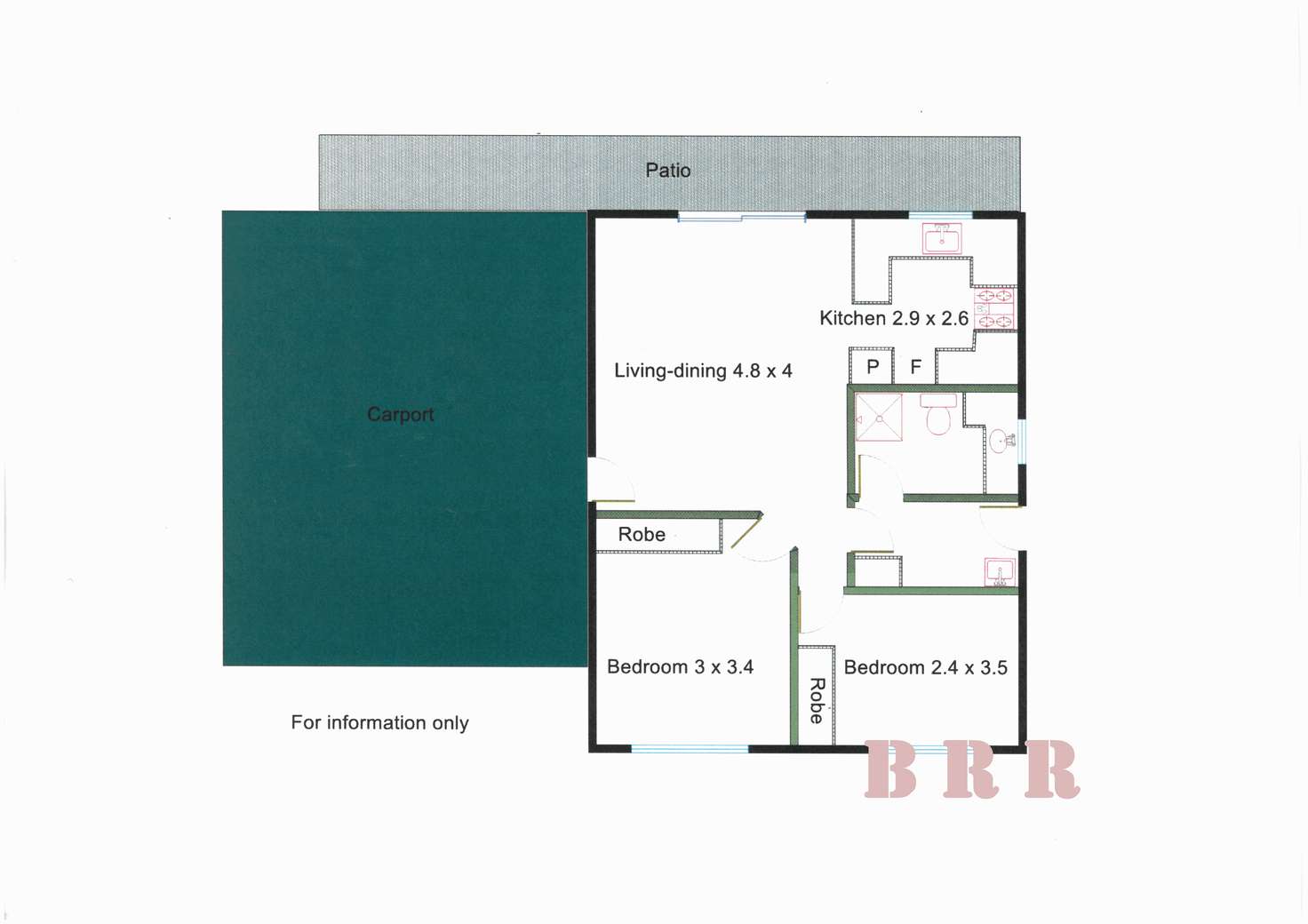 Floorplan of Homely townhouse listing, 2/42 Witt Street, Benalla VIC 3672