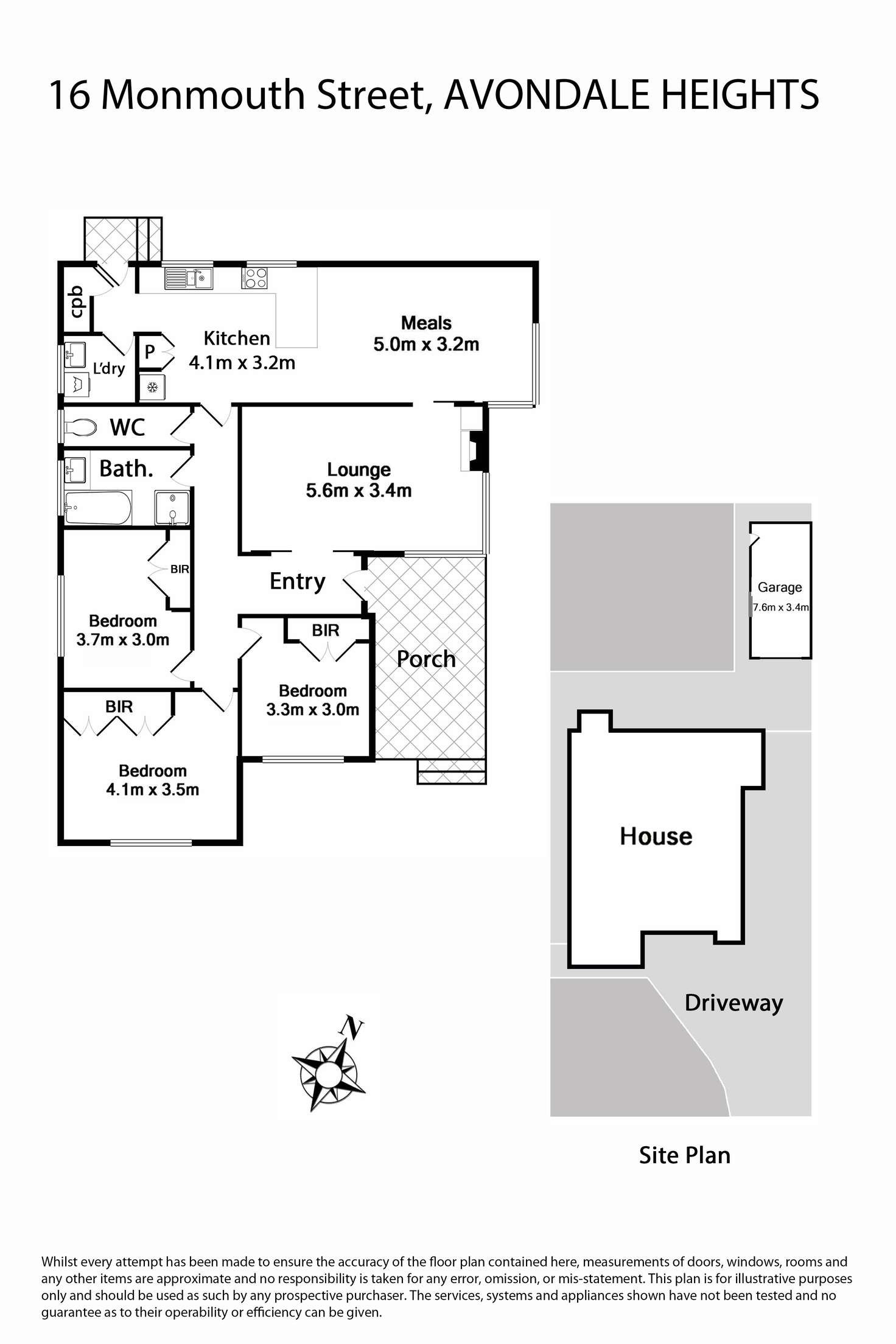 Floorplan of Homely house listing, 16 Monmouth Street, Avondale Heights VIC 3034