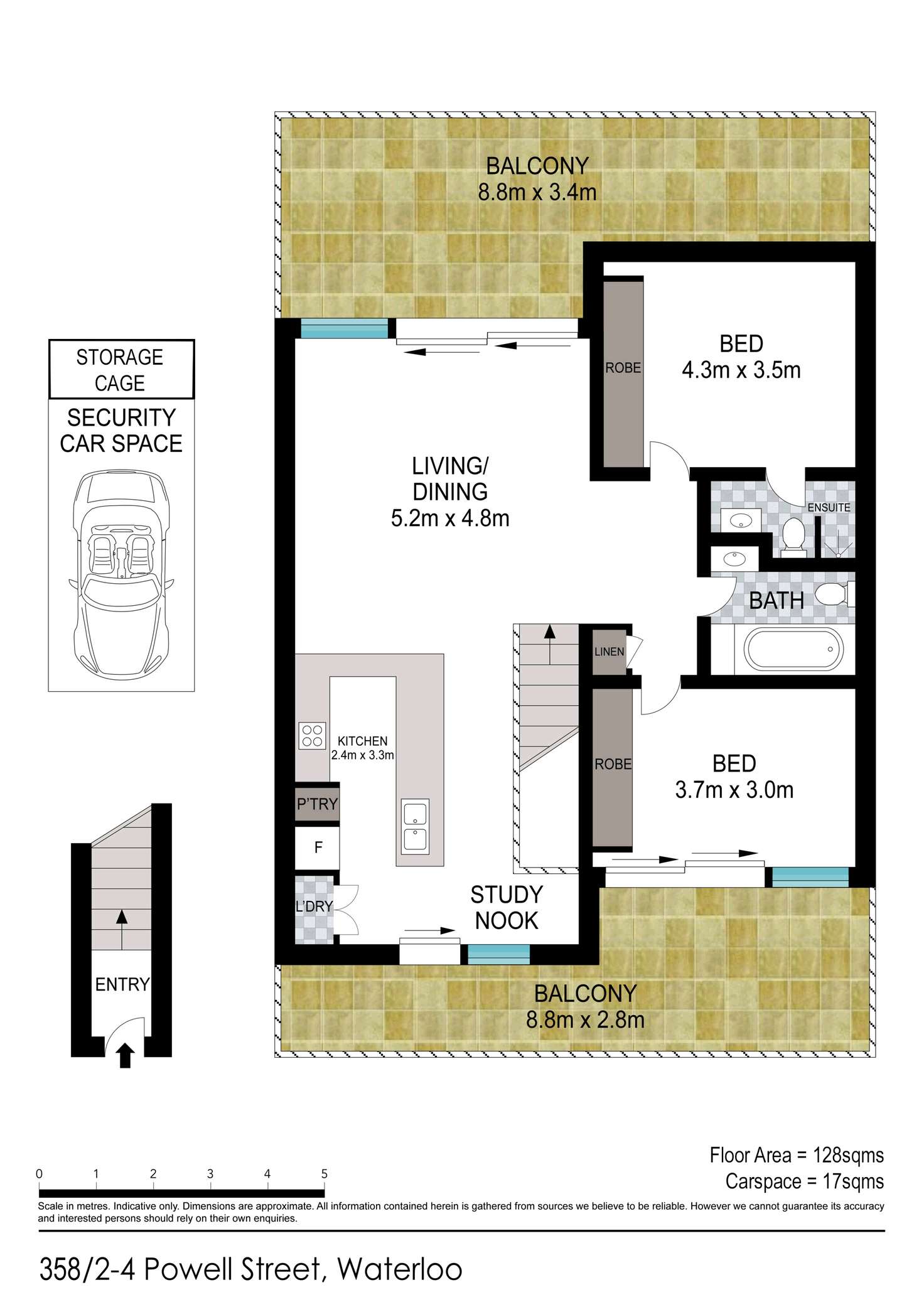 Floorplan of Homely apartment listing, 358/2-4 Powell Street, Waterloo NSW 2017