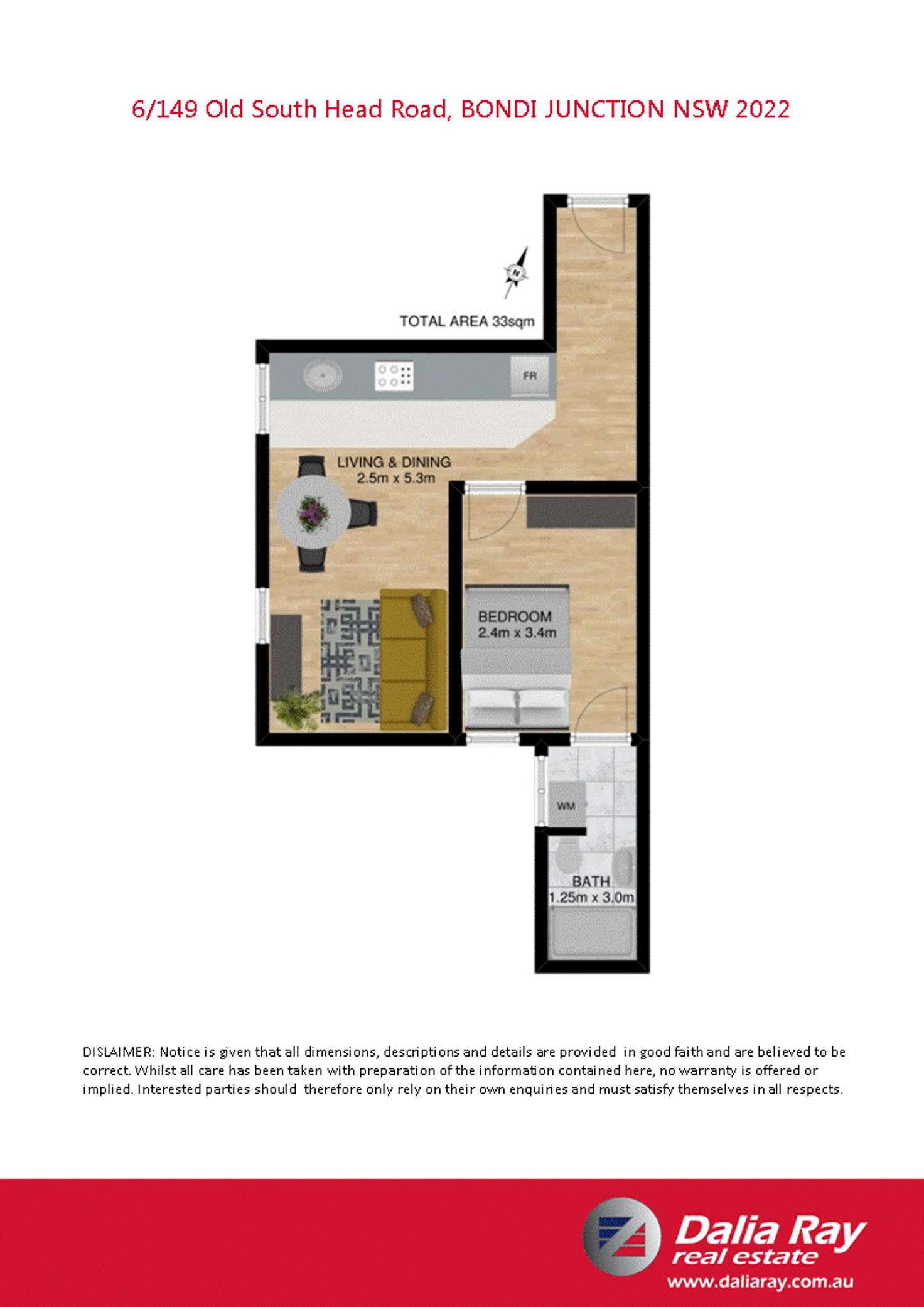 Floorplan of Homely unit listing, Unit 6/149 Old South Head Rd, Bondi Junction NSW 2022