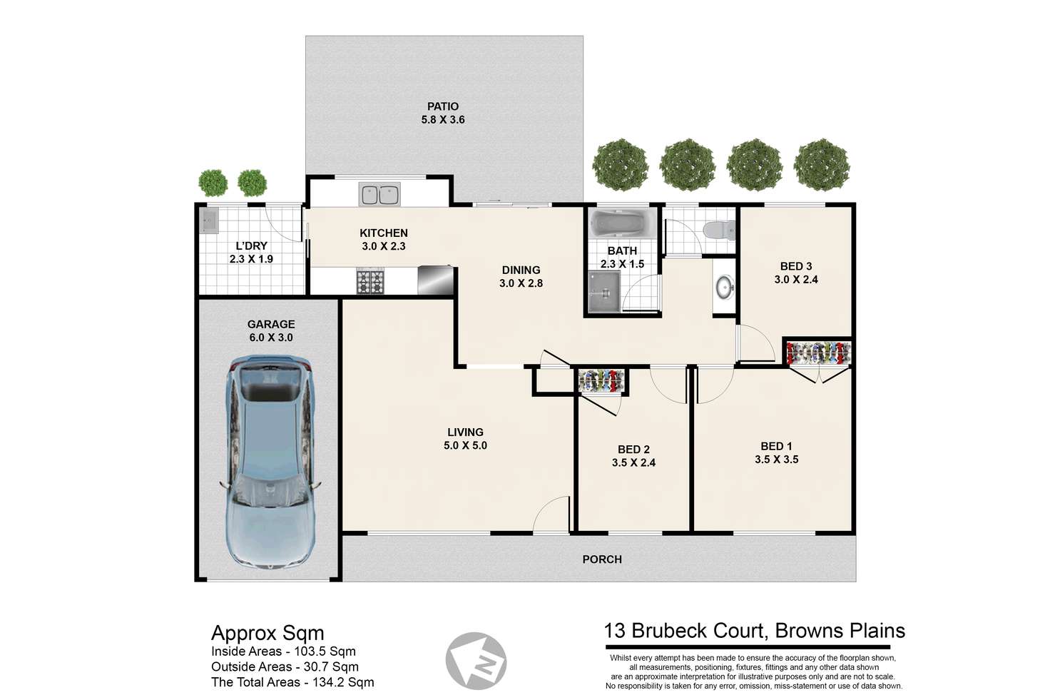 Floorplan of Homely house listing, 13 Brubeck Ct, Browns Plains QLD 4118