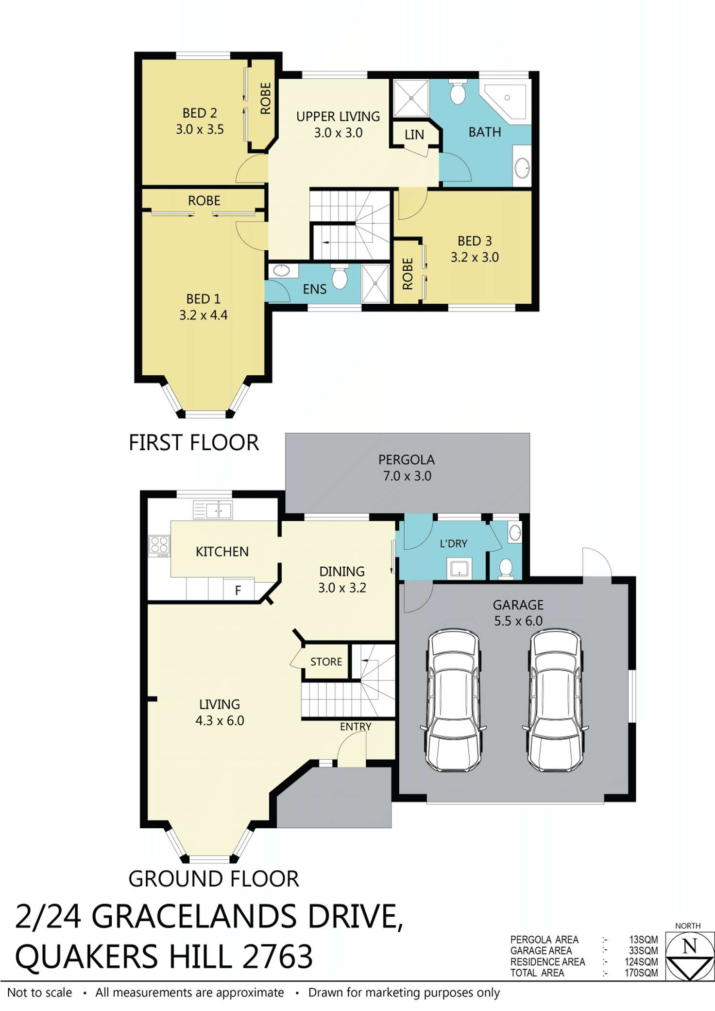 Floorplan of Homely house listing, 2/24 Gracelands Dr, Quakers Hill NSW 2763