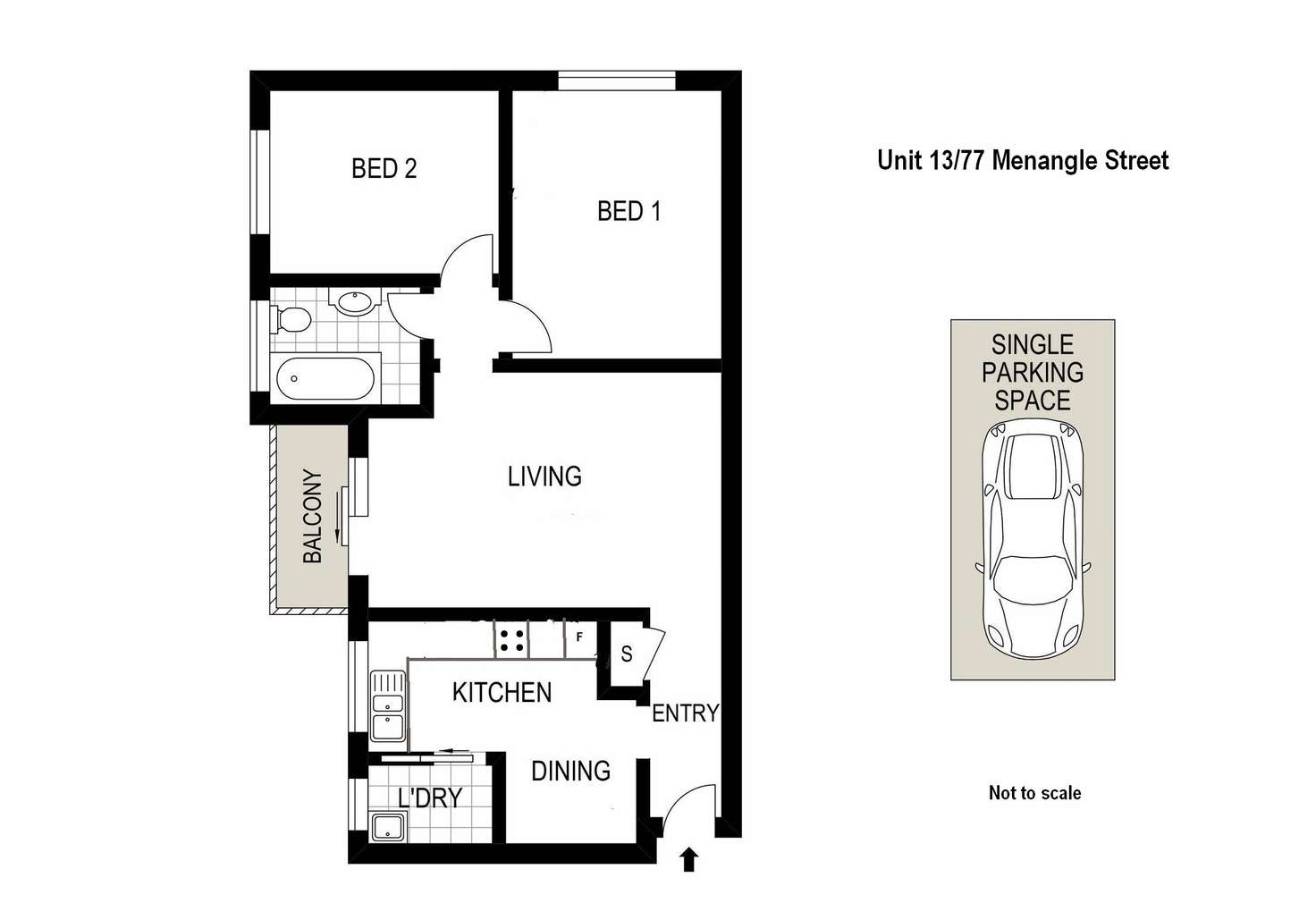 Floorplan of Homely unit listing, 13/77 Menangle St, Picton NSW 2571