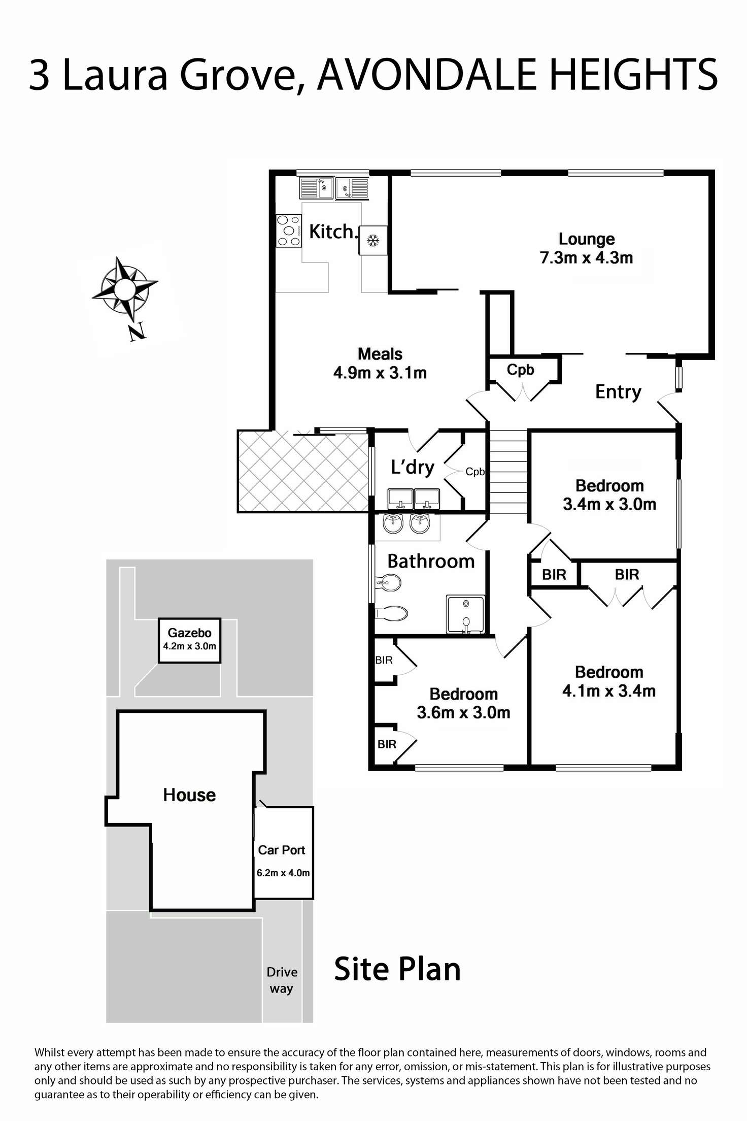 Floorplan of Homely house listing, 3 Laura Grove, Avondale Heights VIC 3034