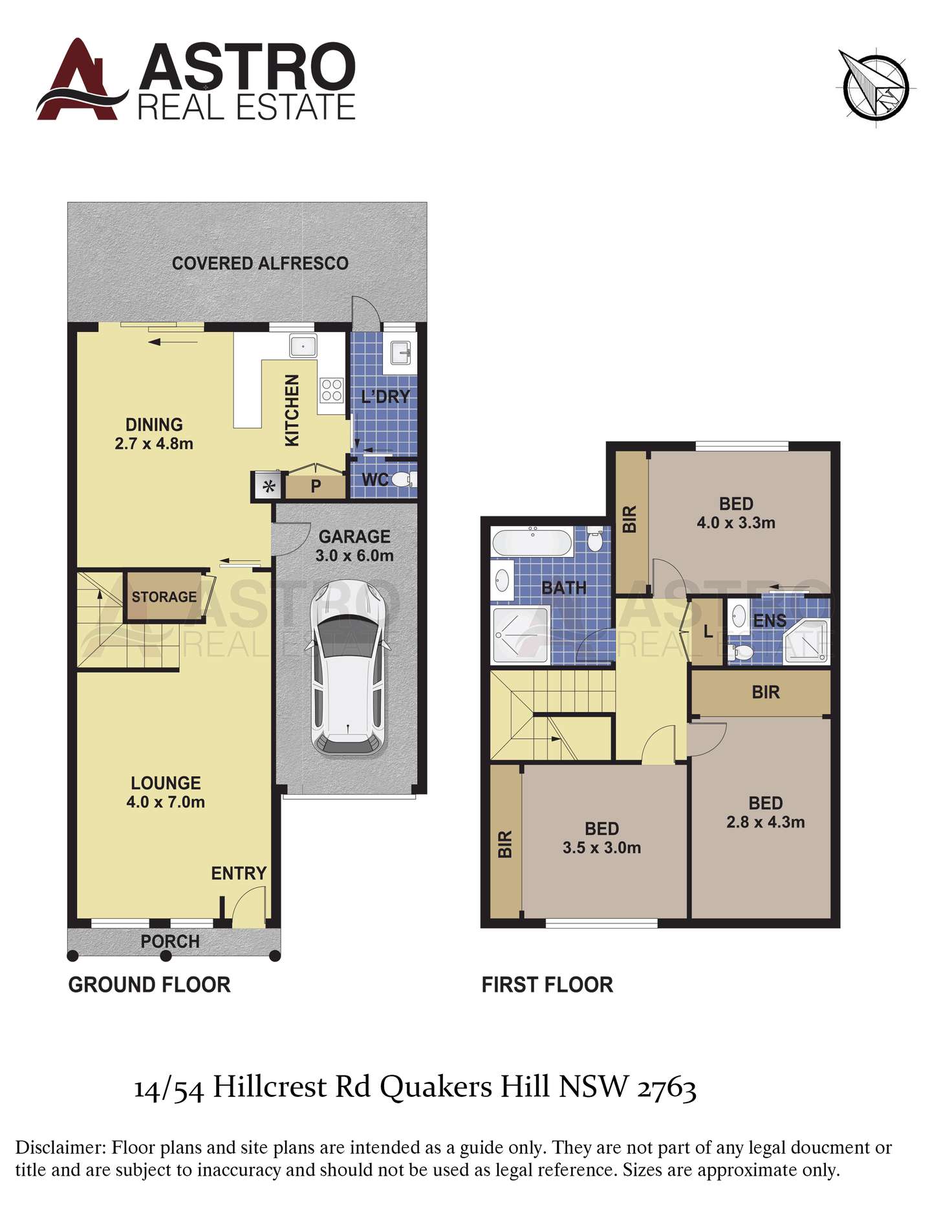 Floorplan of Homely townhouse listing, Unit 14/54 Hillcrest Rd, Quakers Hill NSW 2763