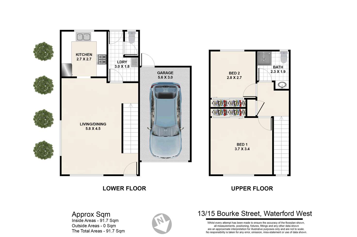 Floorplan of Homely townhouse listing, Unit 13/15 Bourke St, Waterford West QLD 4133