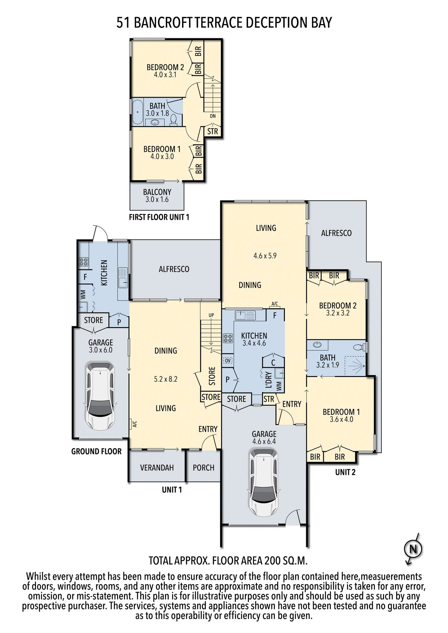 Floorplan of Homely unit listing, Unit 2/51 Bancroft Tce, Deception Bay QLD 4508