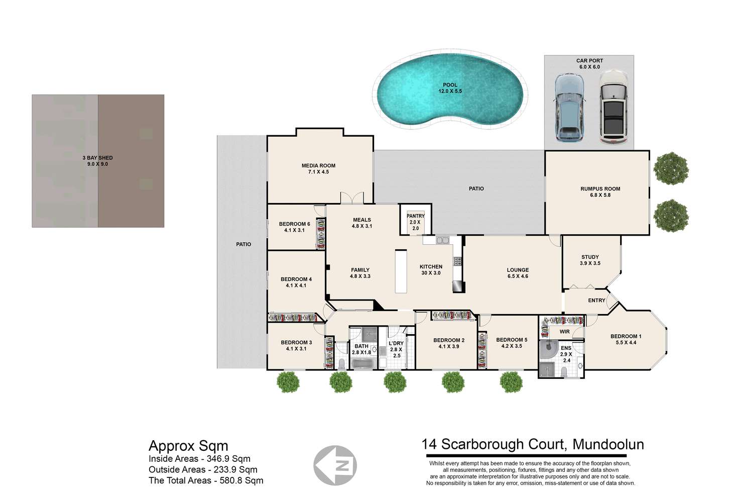 Floorplan of Homely house listing, 14-16 Scarborough Ct, Mundoolun QLD 4285