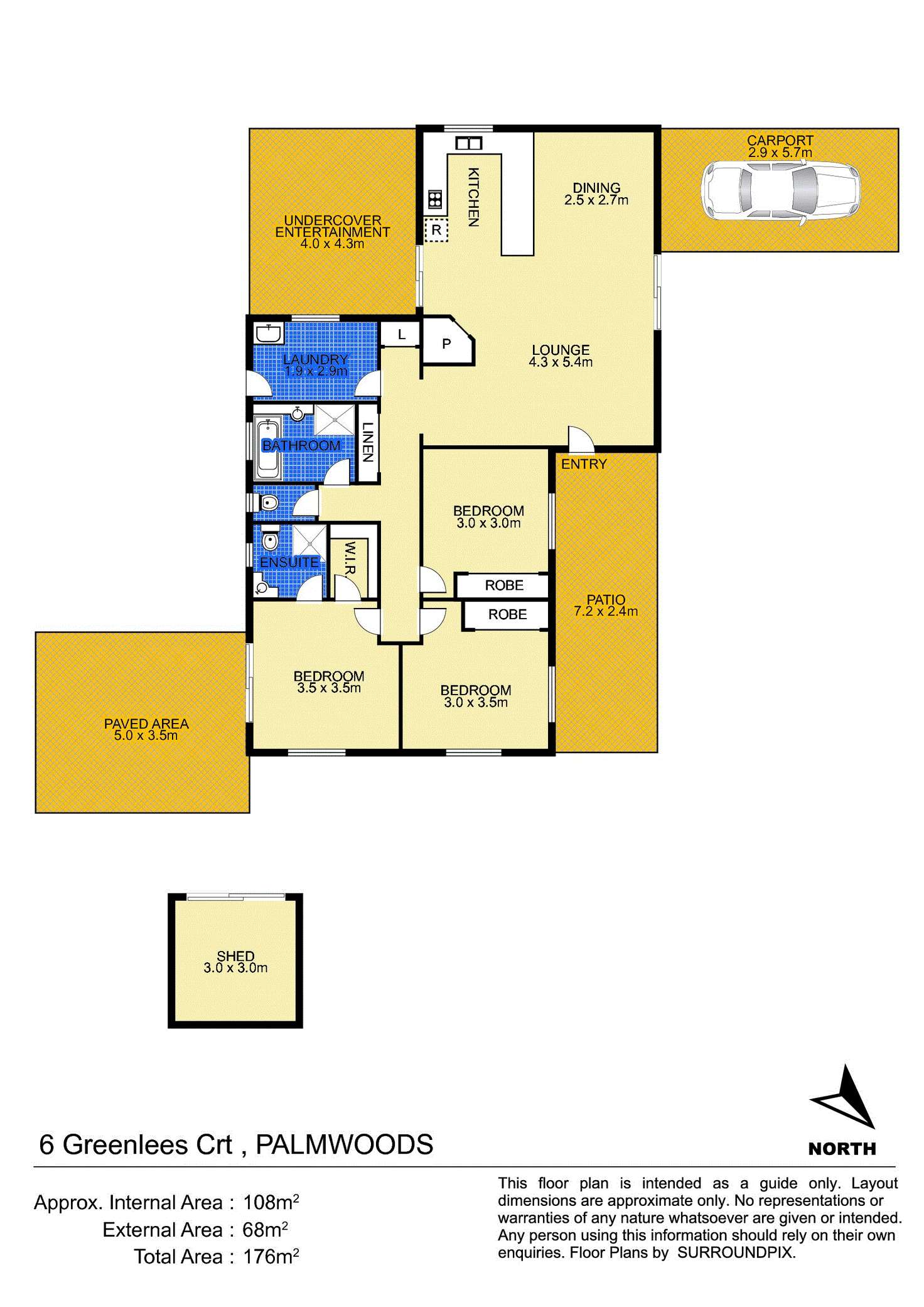 Floorplan of Homely house listing, 6 Greenlees Ct, Palmwoods QLD 4555