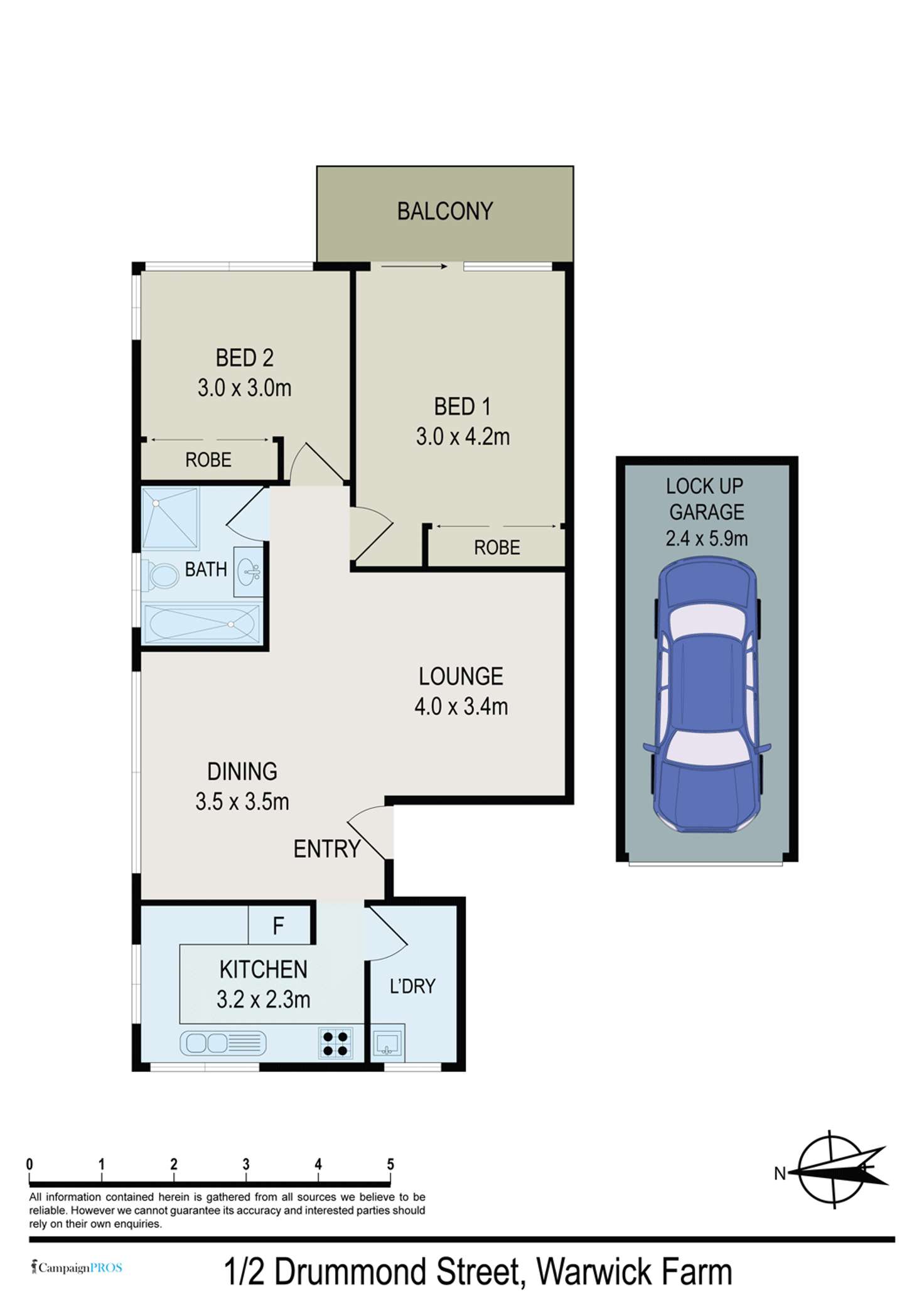 Floorplan of Homely unit listing, Unit 1/2 Drummond St, Warwick Farm NSW 2170