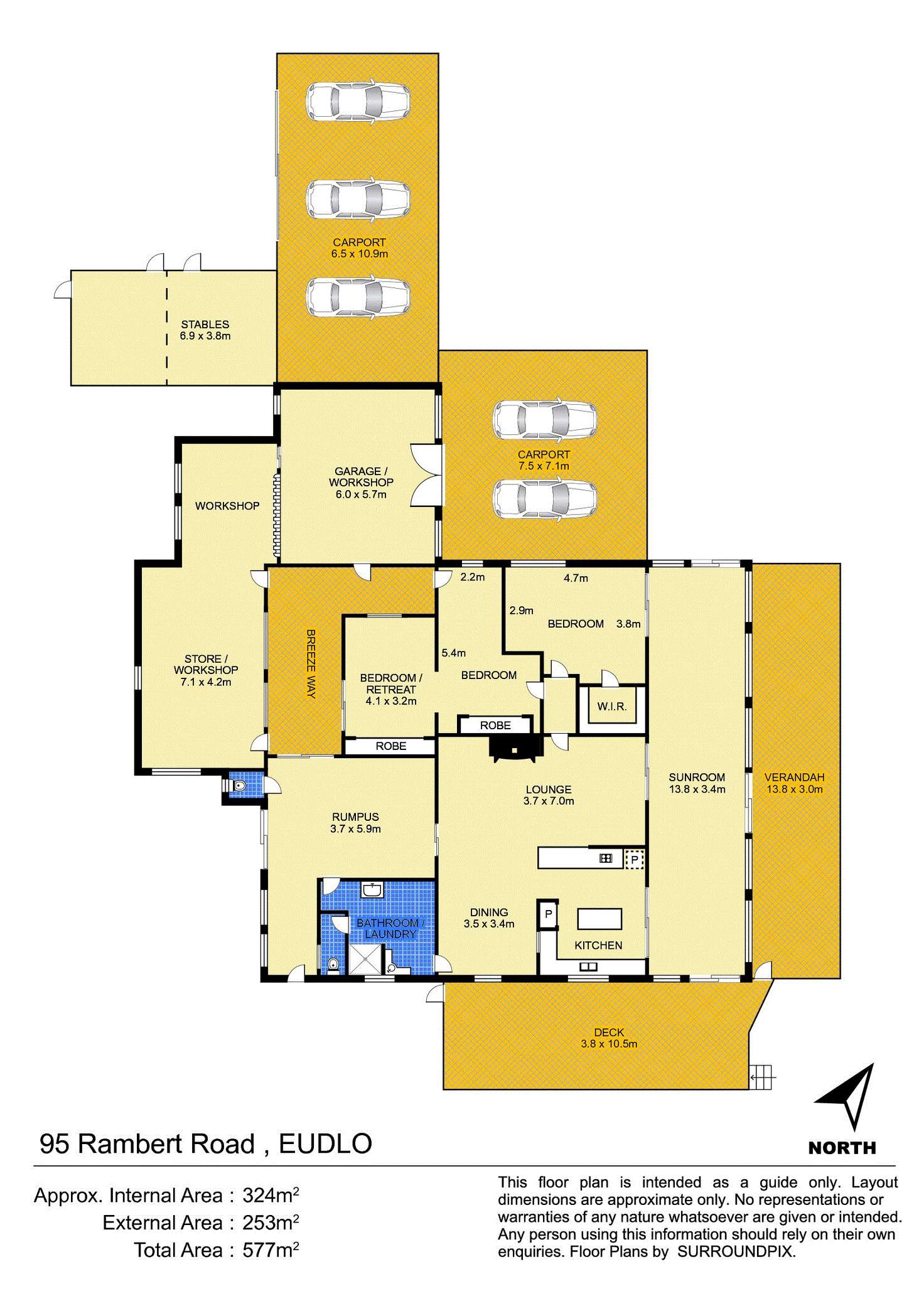 Floorplan of Homely acreageSemiRural listing, 95 Upper Rambert Rd, Eudlo QLD 4554