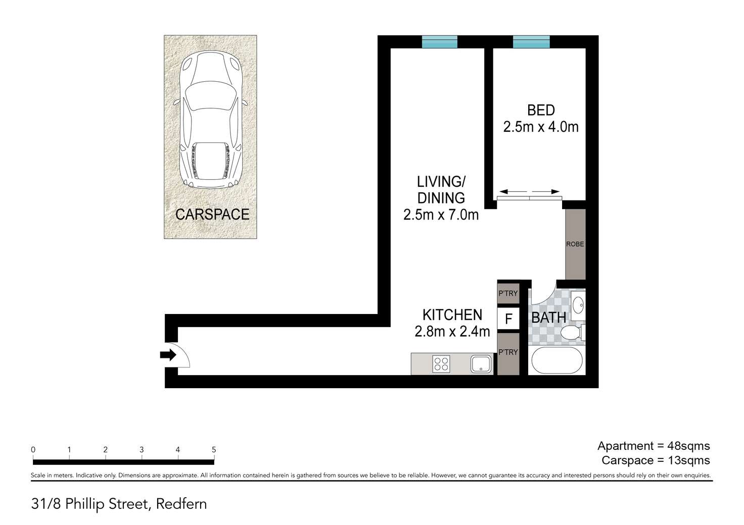 Floorplan of Homely apartment listing, 31/8 Phillip St, Redfern NSW 2016