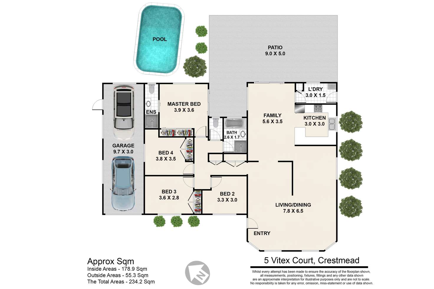 Floorplan of Homely house listing, 5 Vitex Ct, Crestmead QLD 4132