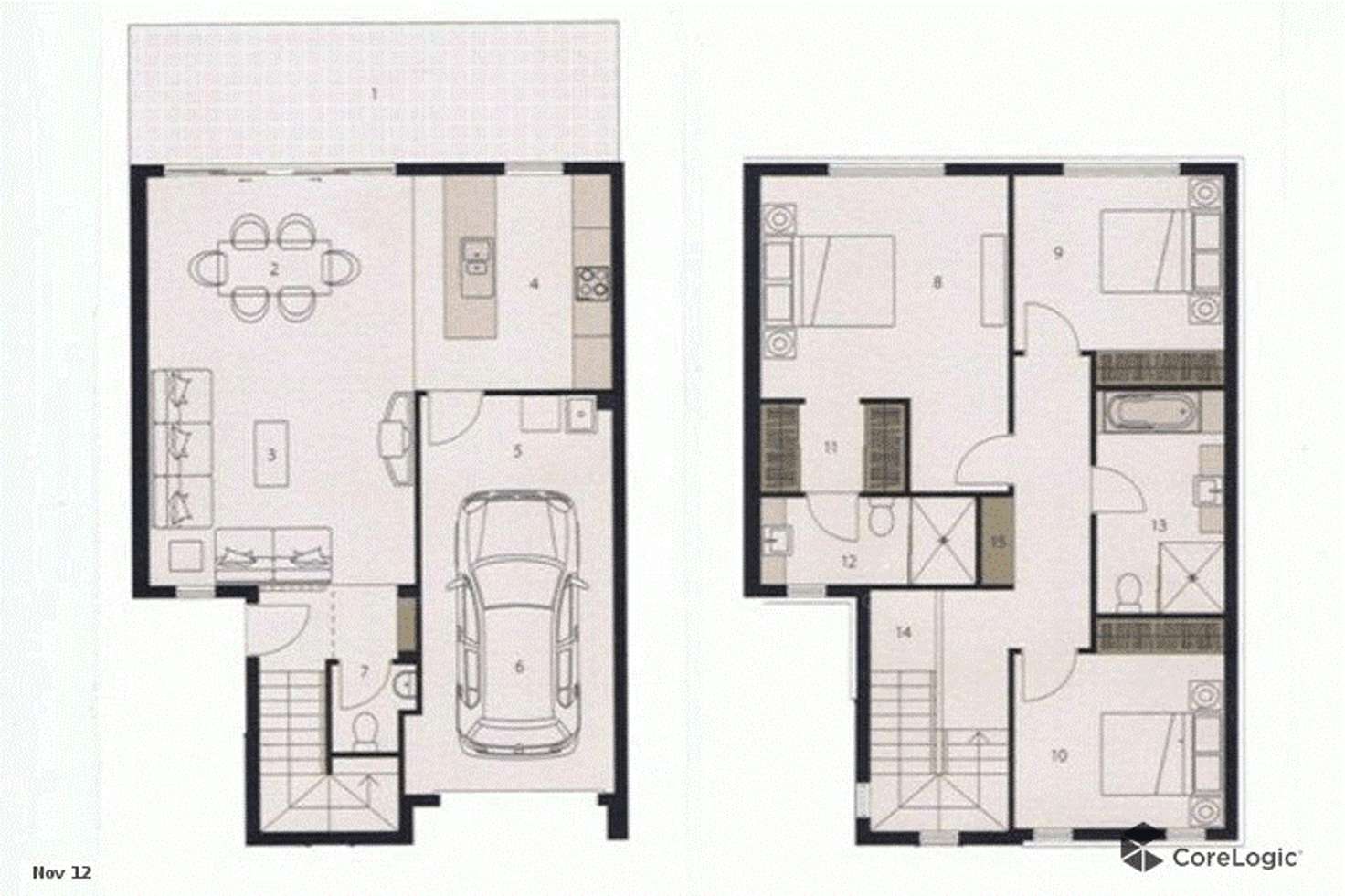 Floorplan of Homely townhouse listing, Unit 11/1 Belongil St, Pacific Pines QLD 4211