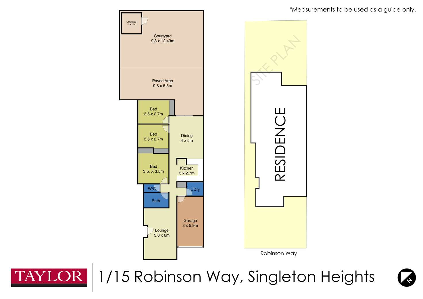 Floorplan of Homely semiDetached listing, Unit 1/15 Robinson Way, Singleton NSW 2330