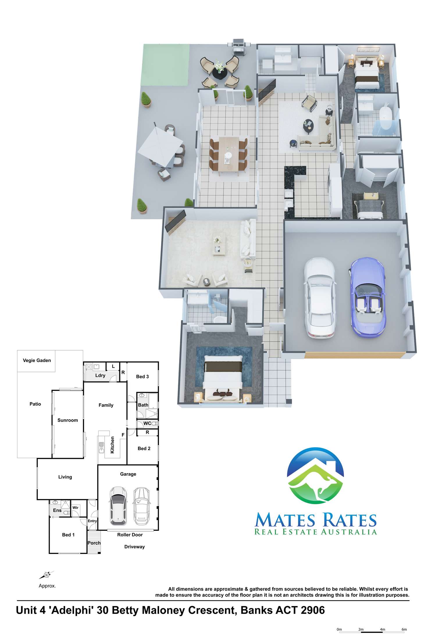 Floorplan of Homely townhouse listing, Unit 4/30 Betty Maloney Cres, Banks ACT 2906