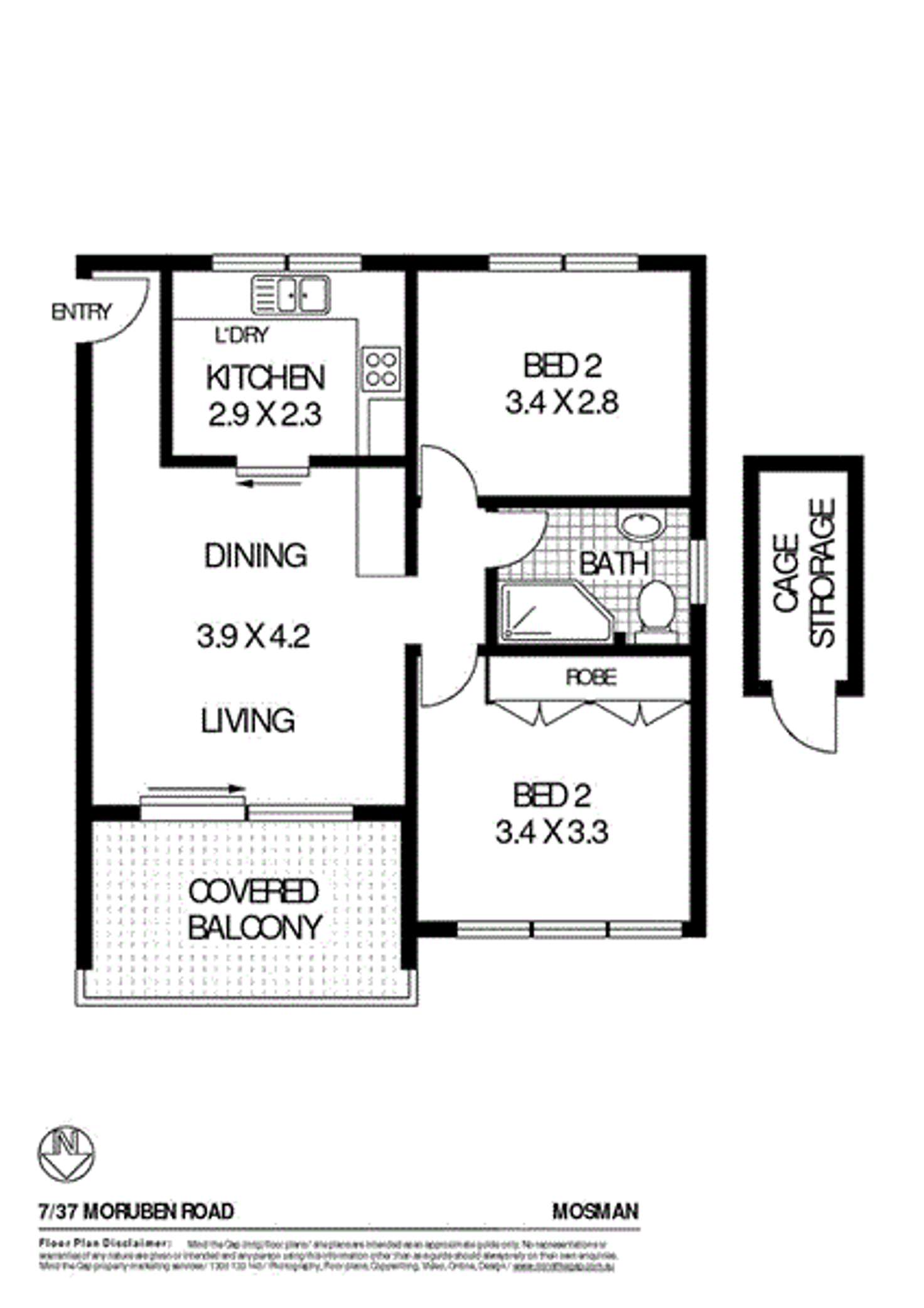 Floorplan of Homely apartment listing, Unit 7/37 Moruben Rd, Mosman NSW 2088