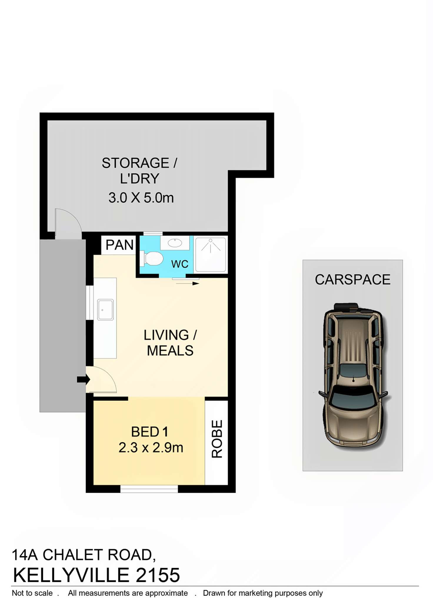 Floorplan of Homely studio listing, 14A Chalet Rd, Kellyville NSW 2155