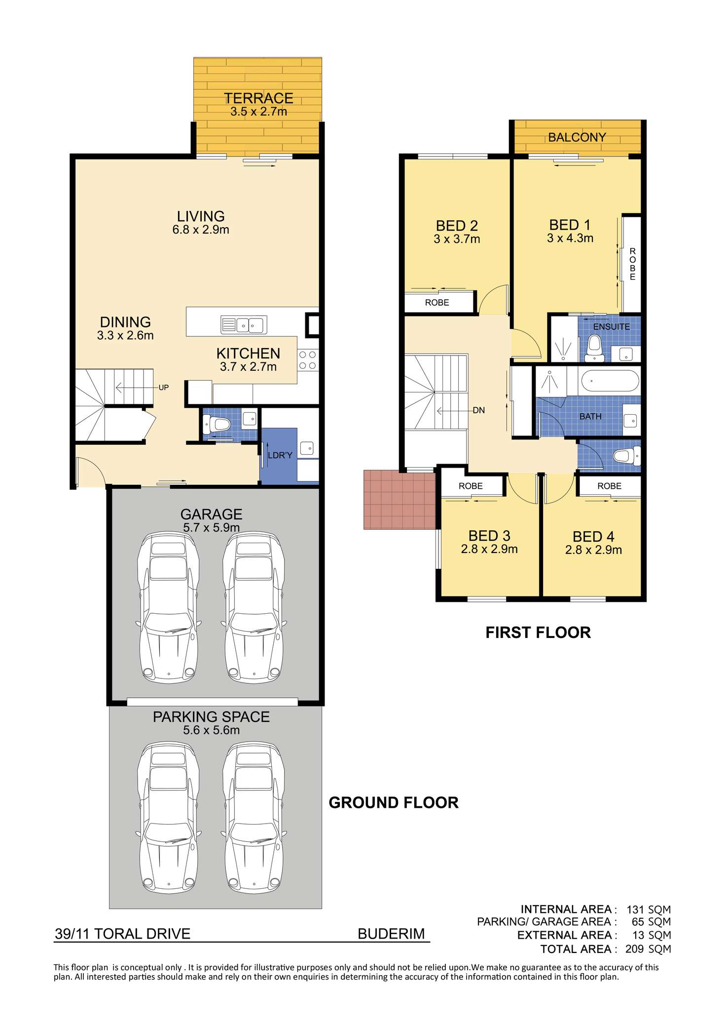 Floorplan of Homely townhouse listing, Unit 39/11 Toral Drive, Buderim QLD 4556