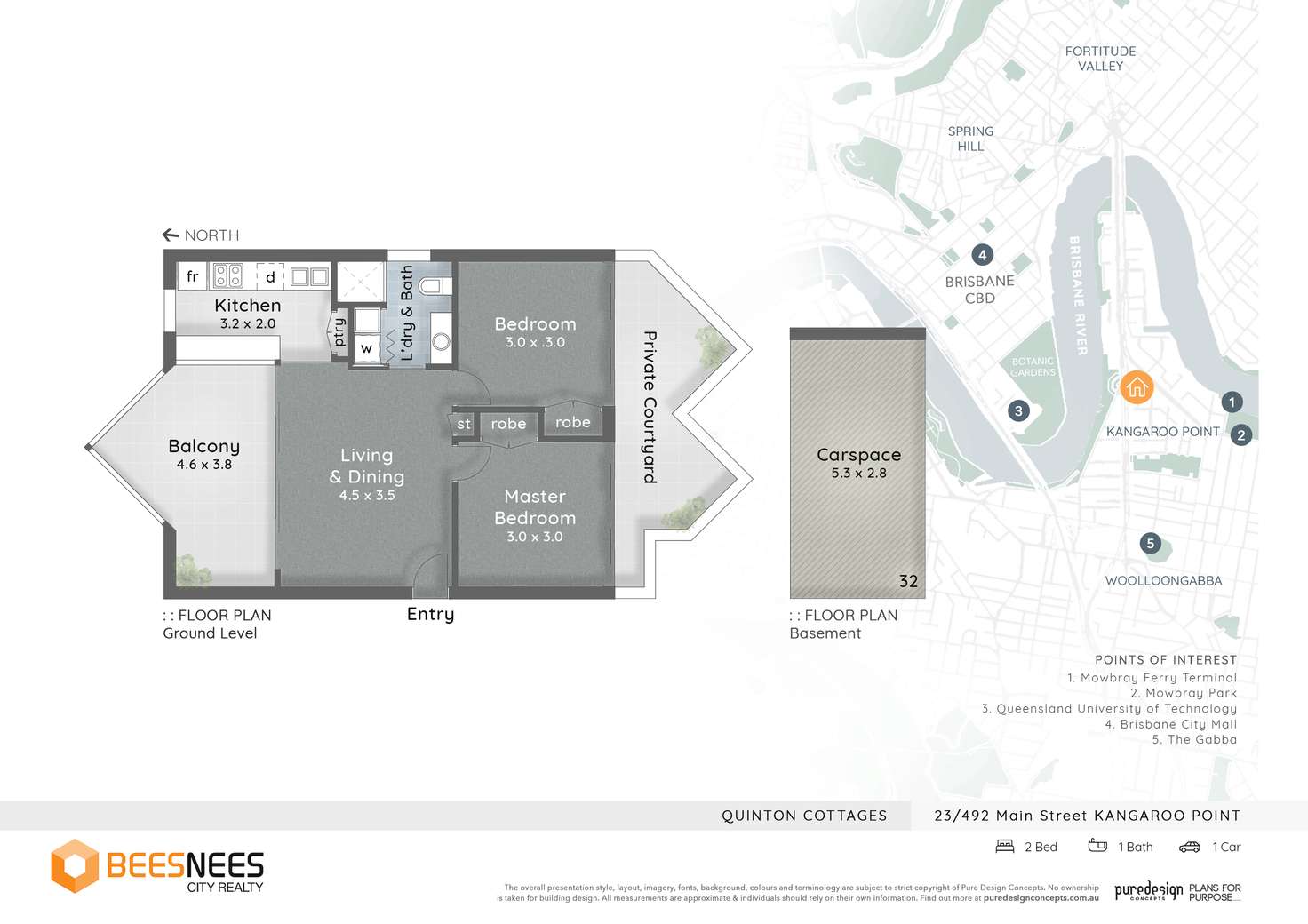 Floorplan of Homely apartment listing, 32/492 Main St, Kangaroo Point QLD 4169